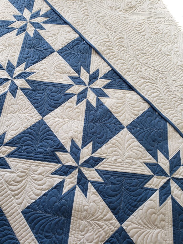 quilt for sale/ Handmade in Blue and white classic quilt design