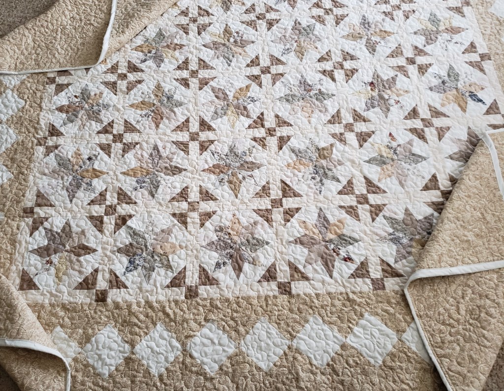 Handmade Quilts for Sale / Quilts For Sale/ Made To Order Queen Quilts/ Earth Tone Beautiful Lamoyne Quilt