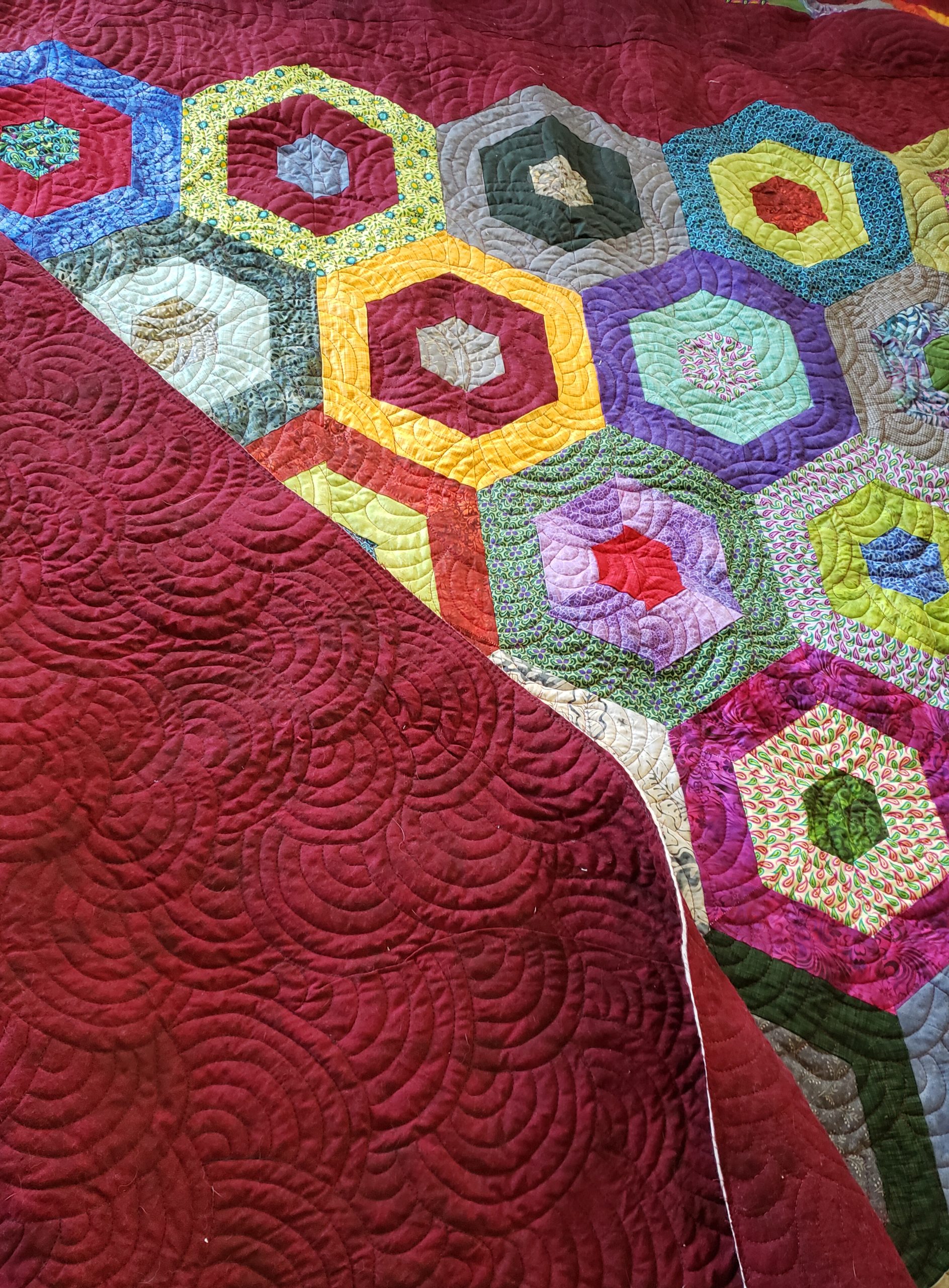 Quilts For Sale/ Quilt for Sale/ Quilt for Sale Handmade Hexagon Quilt