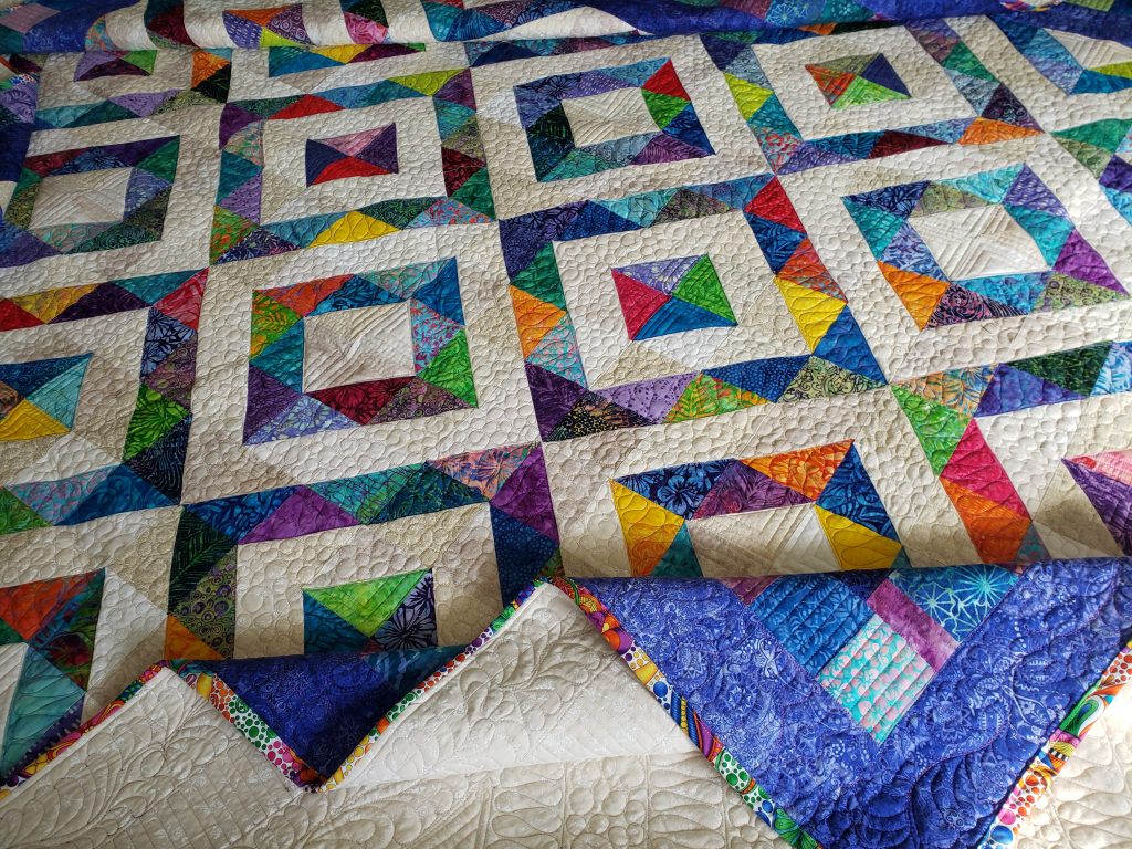 Custom Made Quilts/ Handmade Quilts for sale/Summer Blues Picnic Quilt