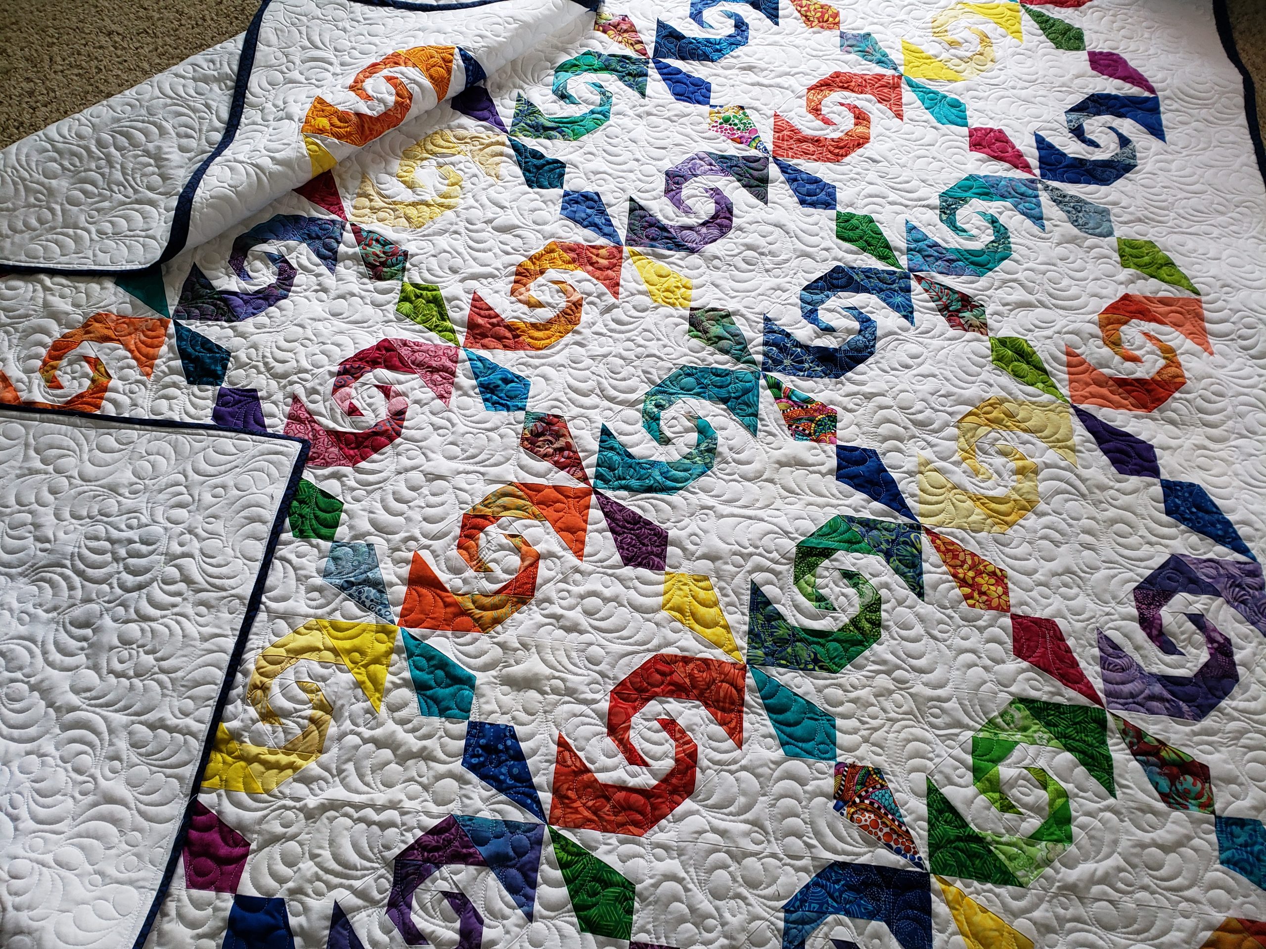 Snails Trail Quilt/ Finished Quilt Ready to Ship/ custom made quilts