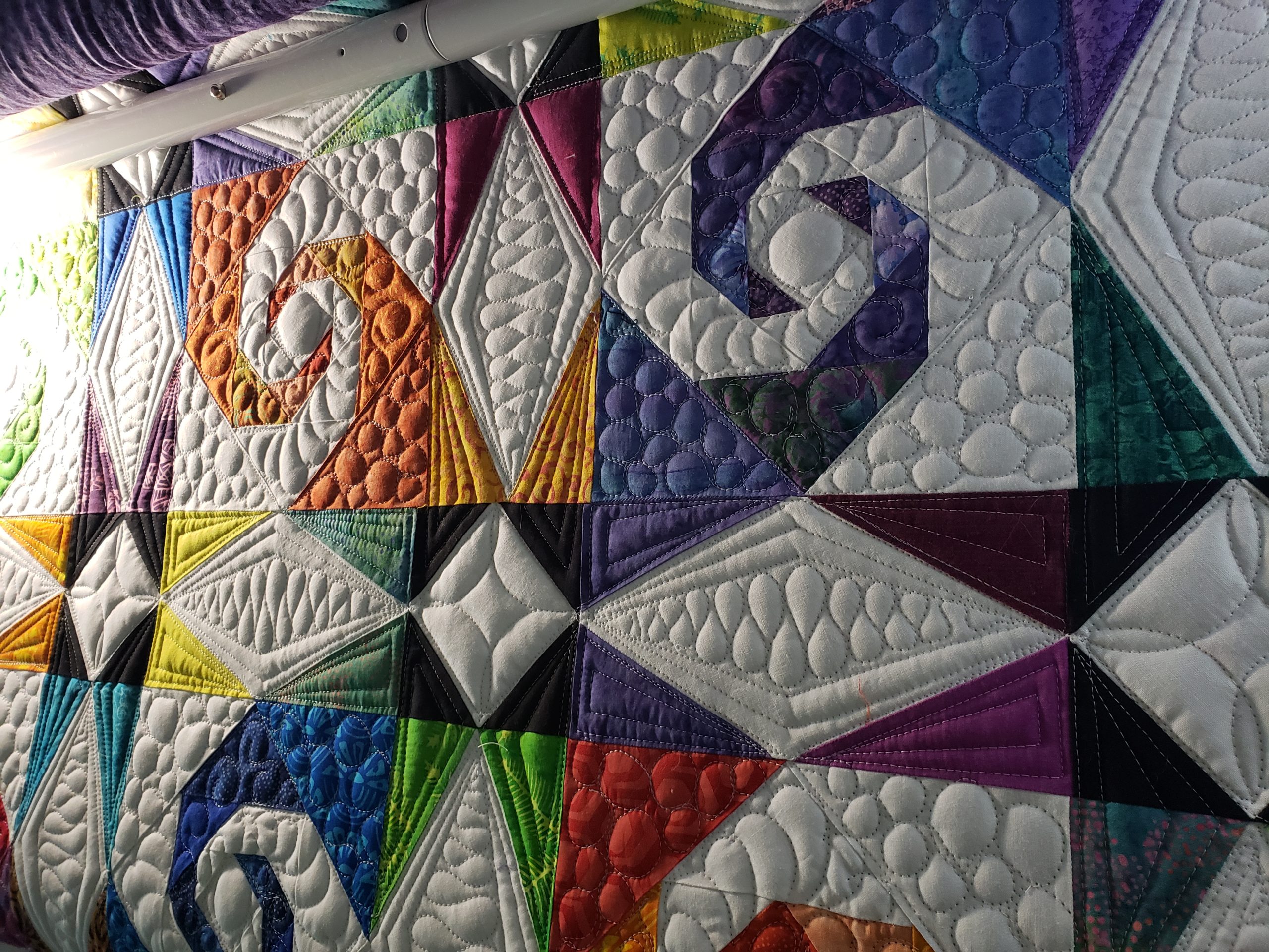 Quilts for Sale/ custom made quilts/ Storm at Sea quilt in Rainbow colors