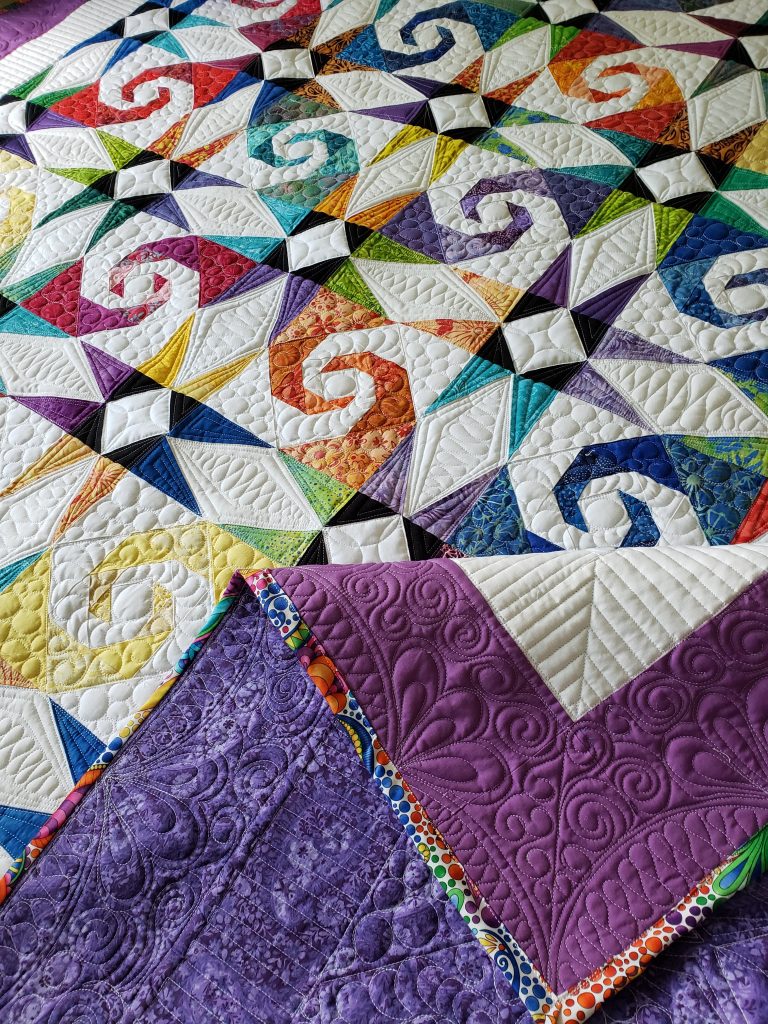 Quilts For Sale/ Quilt for Sale/ Quilt for Sale Handmade Handmade Rainbow Storm at Sea Quilt, King Size, by Quilts By Taylor