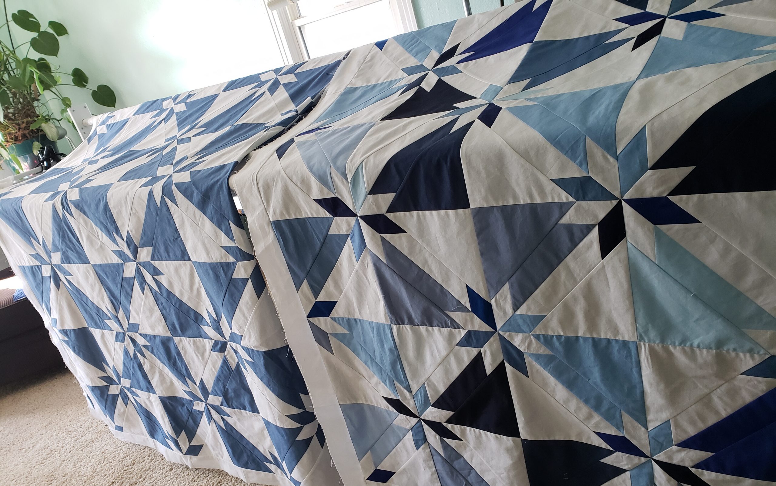 Hunter Star Quilt in the making/ Made Yo Order Quilts/ King Size Cotton quilts/ Made to order quilts/ handmade quilts for sale