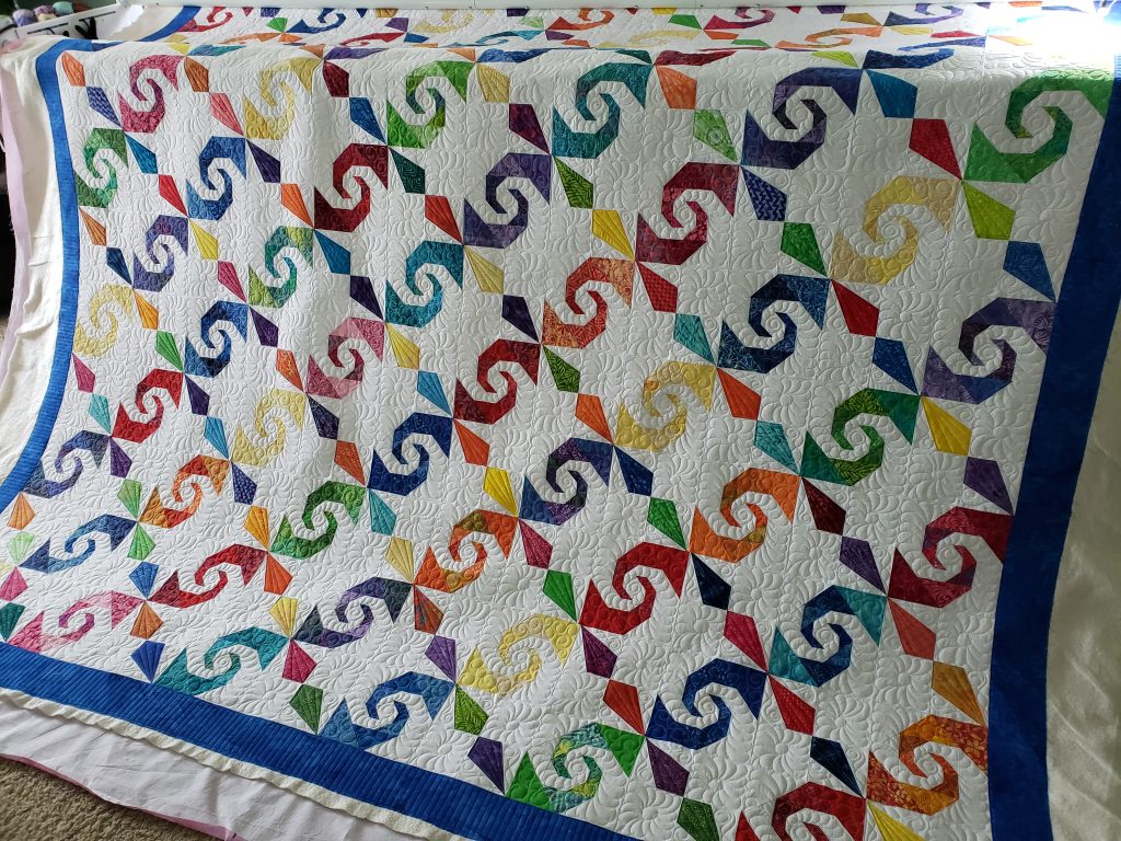 Quilts For Sale/ Quilt for Sale/ Quilt for Sale Handmade Rainbow Snails Trail Quilt/ Handmade Storm At Sea Quilt