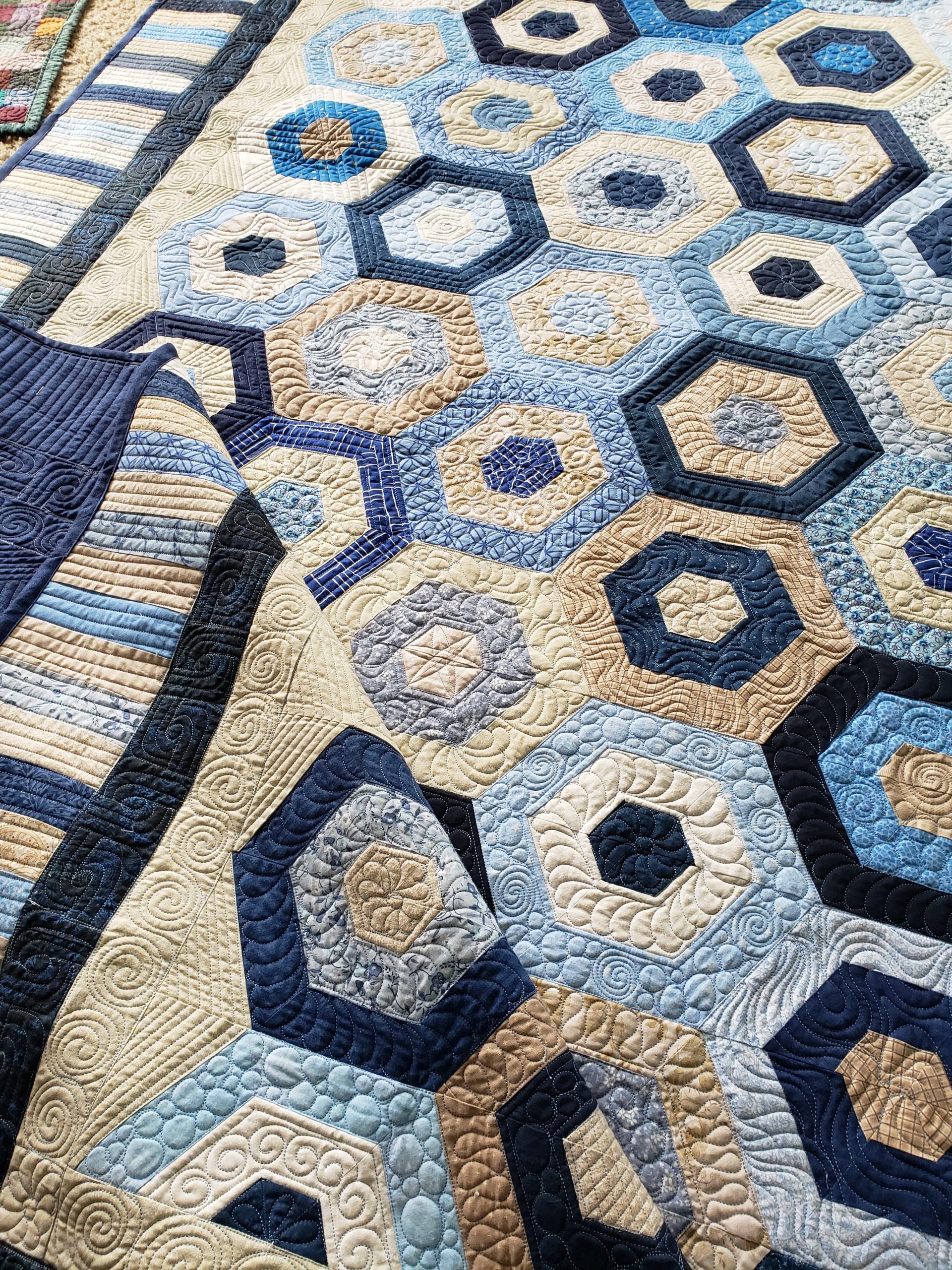 Quilts For Sale/ Quilt for Sale/ Quilt for Sale Handmade Cascading Hexagon Quilt –Made To Order Quilt/ King or Queen - Image 11