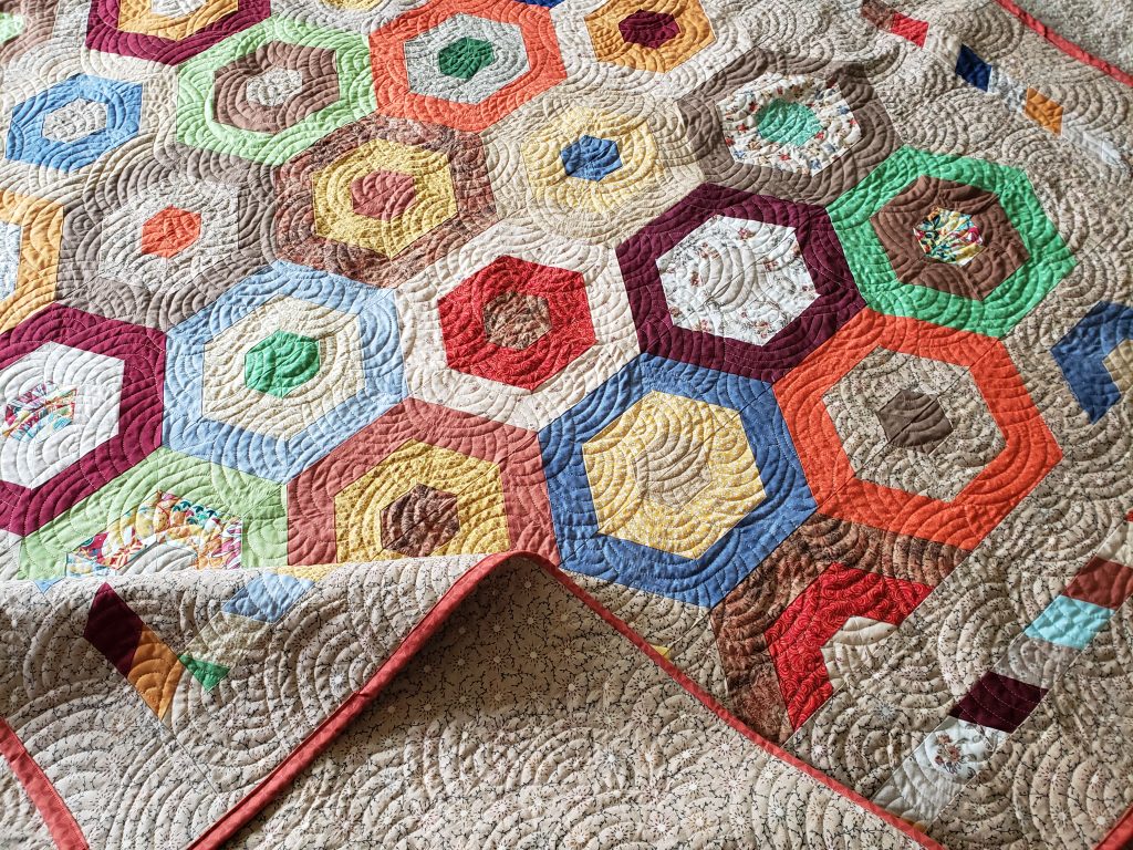 Quilts for Sale/ Beautiful Hexagon Quilt/ Made To Order Quilts