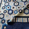 quilt for sale/ Blues and cream hexagon quilt/ custom made quilt