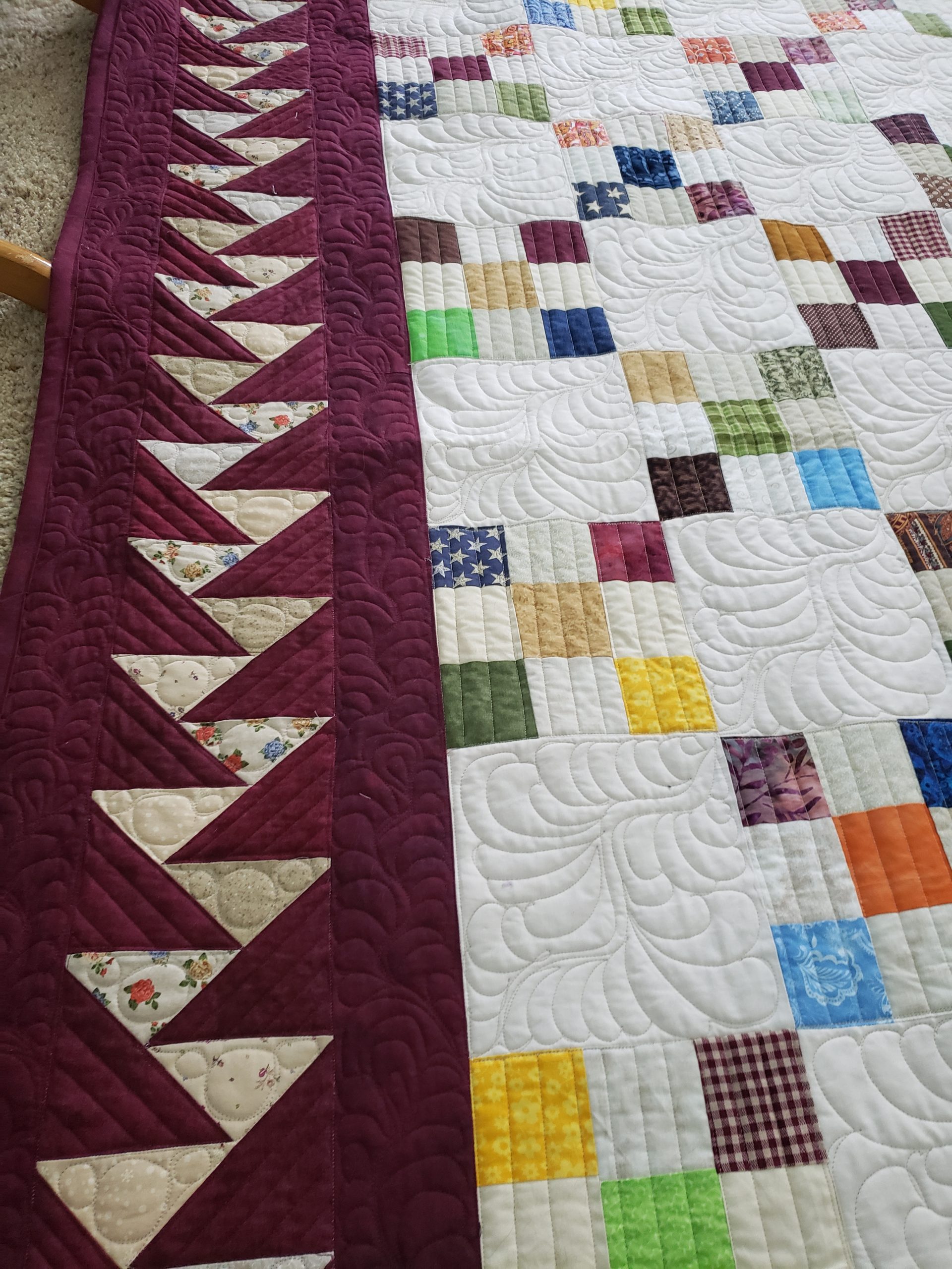 quilts for sale/ heirloom Irish Chain bedspread/traditional Irish Chain quilt for sale/made to order Irish Chain quilt