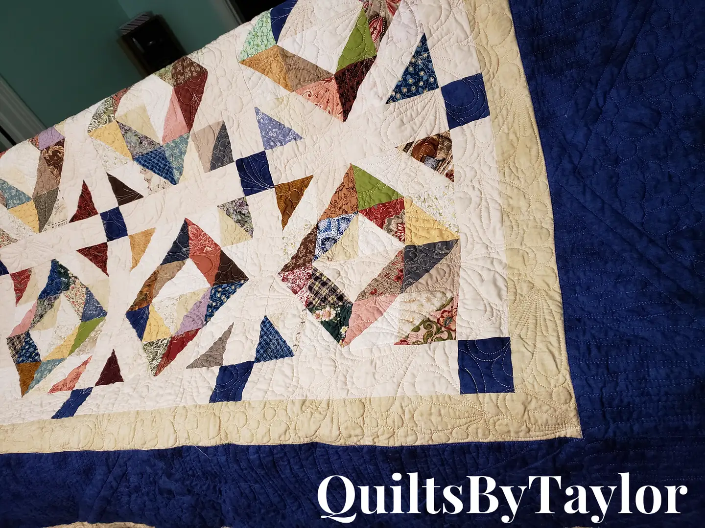Quilts For Sale/ Quilt for Sale/ Quilt for Sale Handmade Quilt For Sale/ Square in A Square Quilt — Ready to Ship (88×91) - Image 8