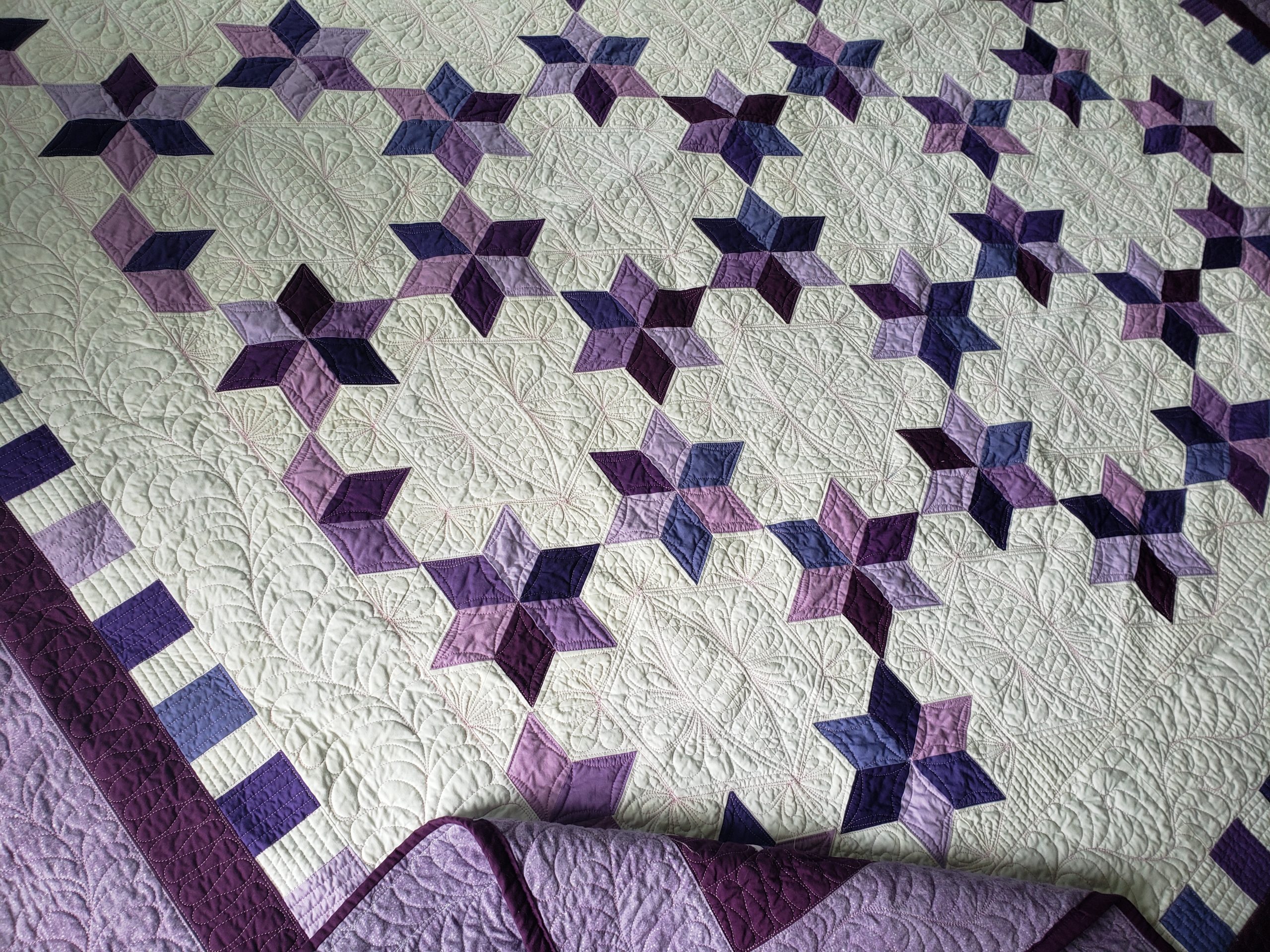 Quilts For Sale/ Quilt for Sale/ Quilt for Sale Handmade Tulip Trails Quilt/ Ready to ship quilt/ purple