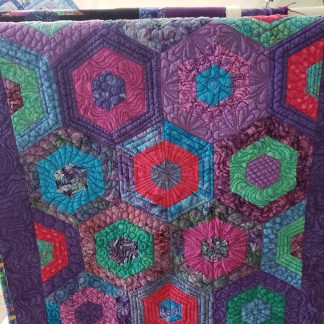 Handmade Quilts/ Hexagon Quilt Rug – Colorful Quilted Decor