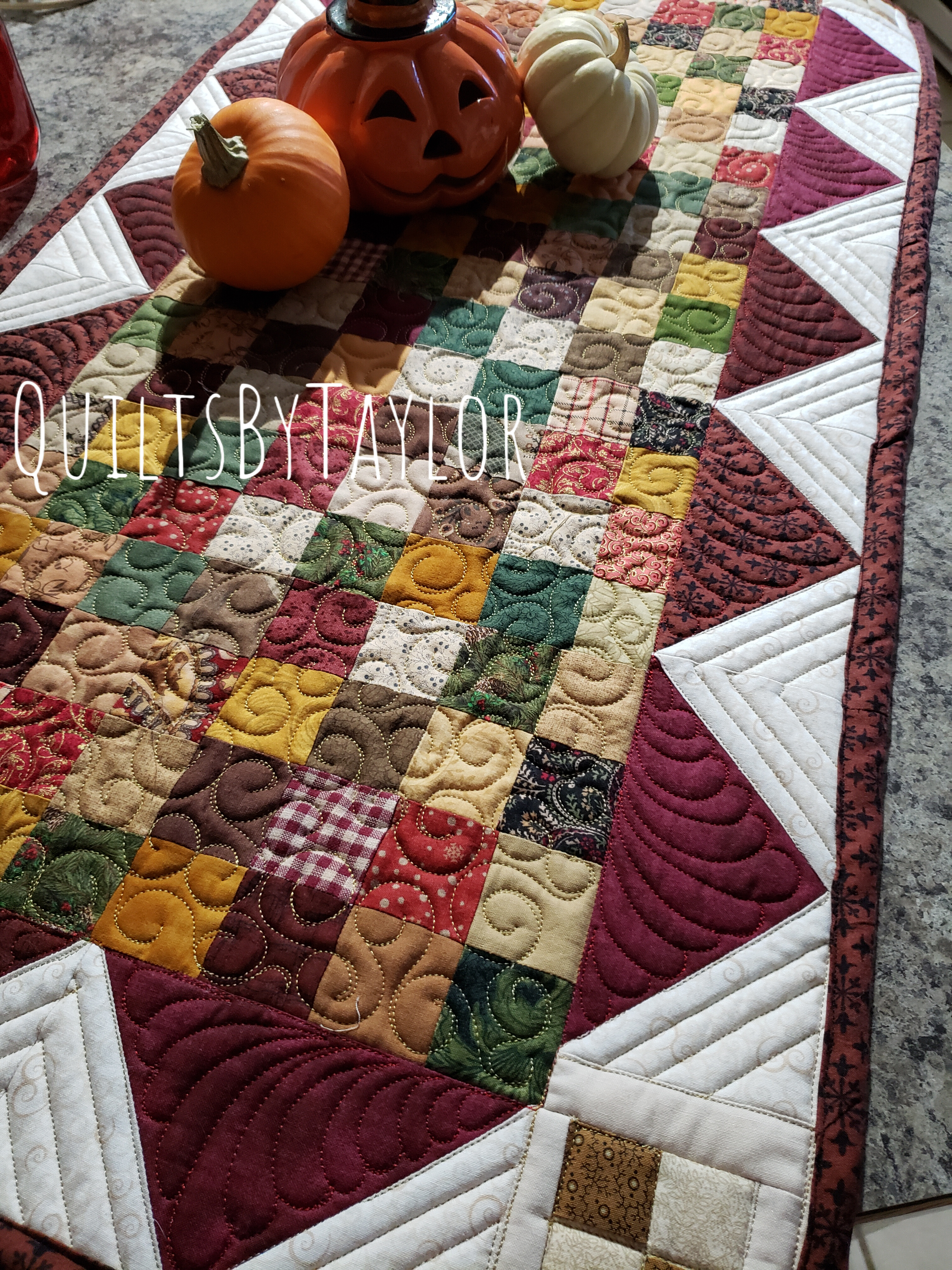 handmade quilts/ handmade quilted table rug log cabin mini quilt rustic home décor handmade quilted accent handmade home gift