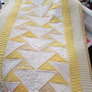 Unique handmade table runner Quilted batik table décor Yellow and cream table topper Heirloom quilted table accent Custom quilted home décor piece