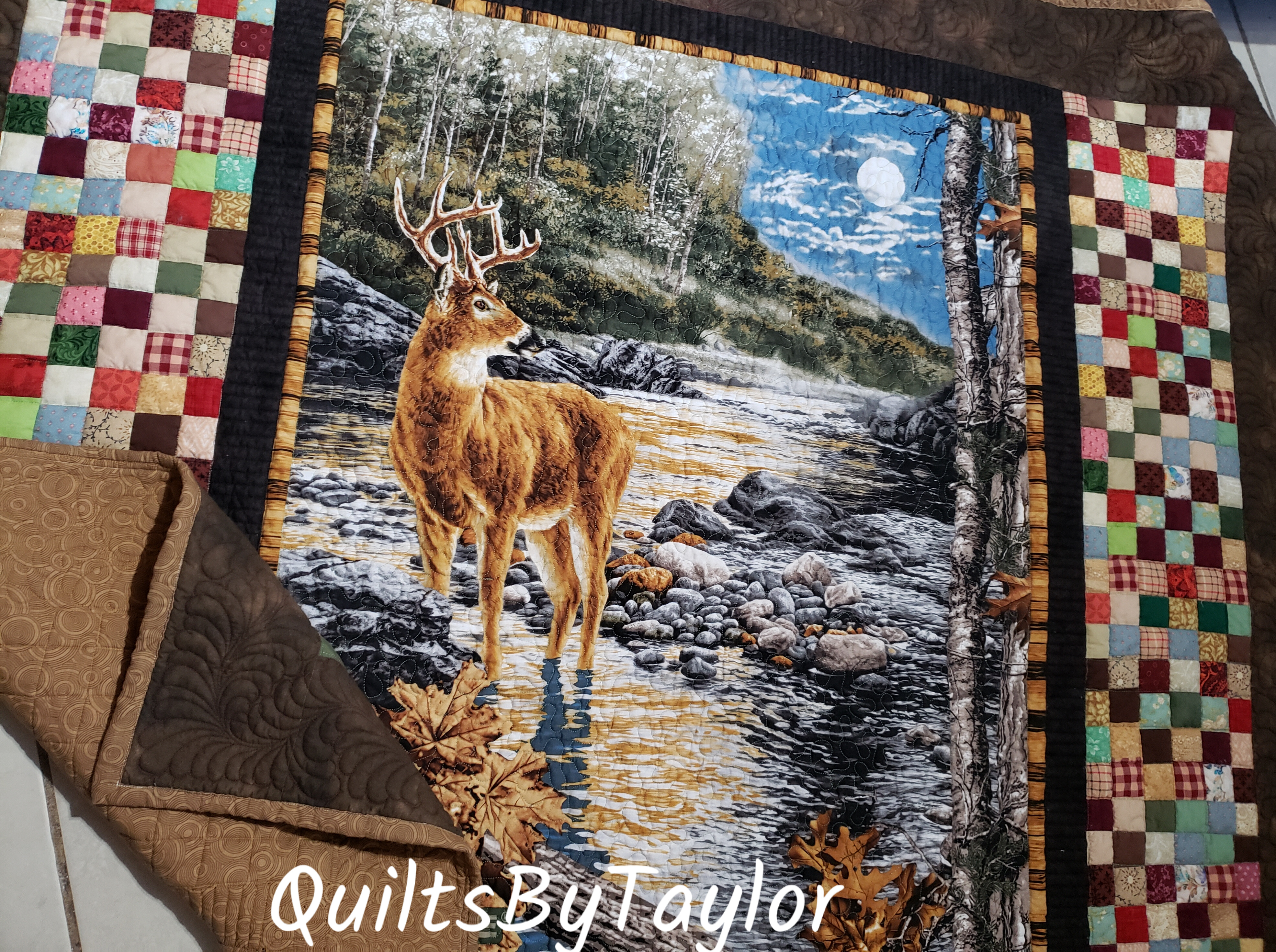 handmade quilts/ forest inspired quilt woodland decor quilt outdoor lover gift quilt lodge style home decor nature lover blanket