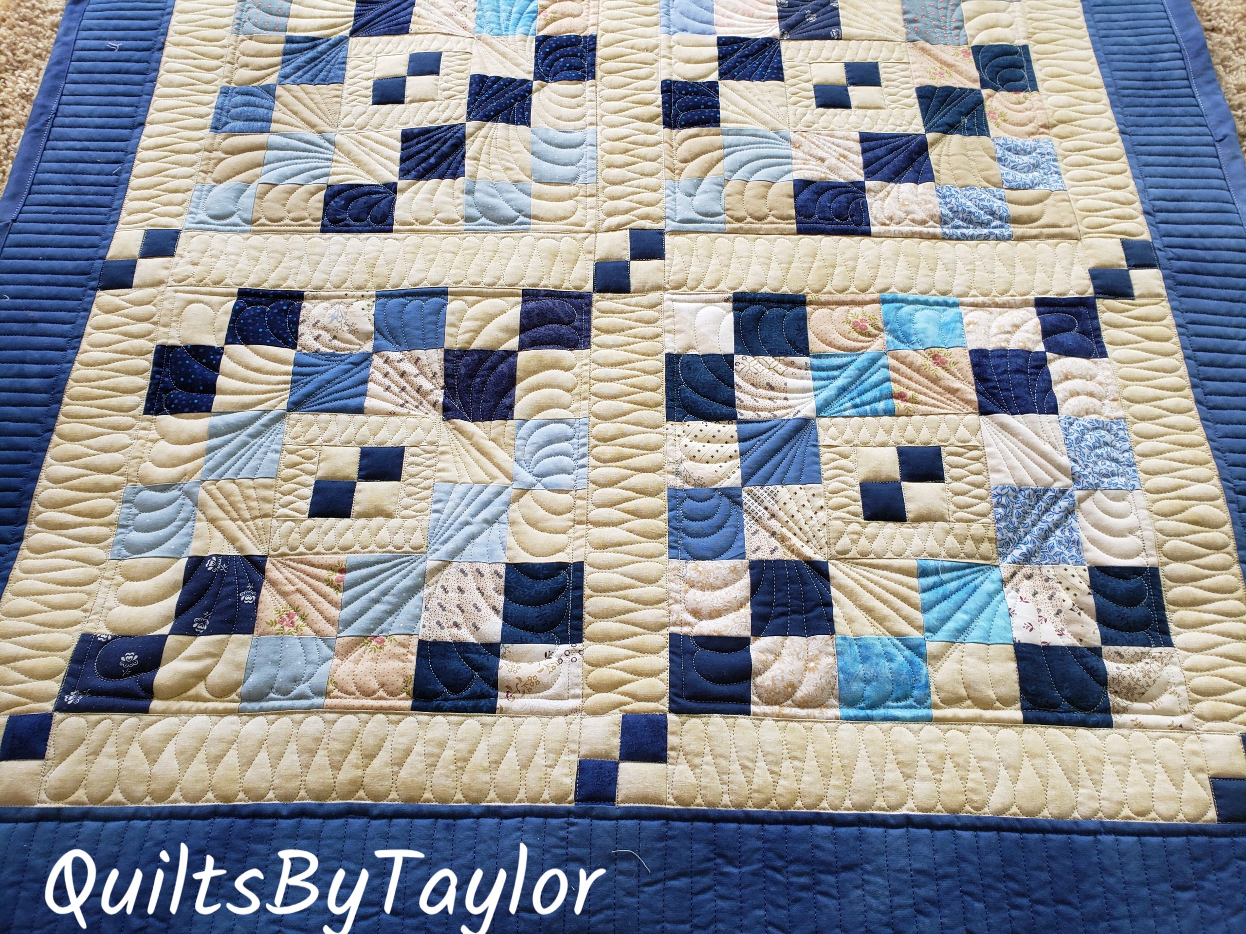 Quilts For Sale/ Quilt for Sale/ Quilt for Sale Handmade handmade quilts/ Double batted Irish Chain mini quilt with wolves winter print backing