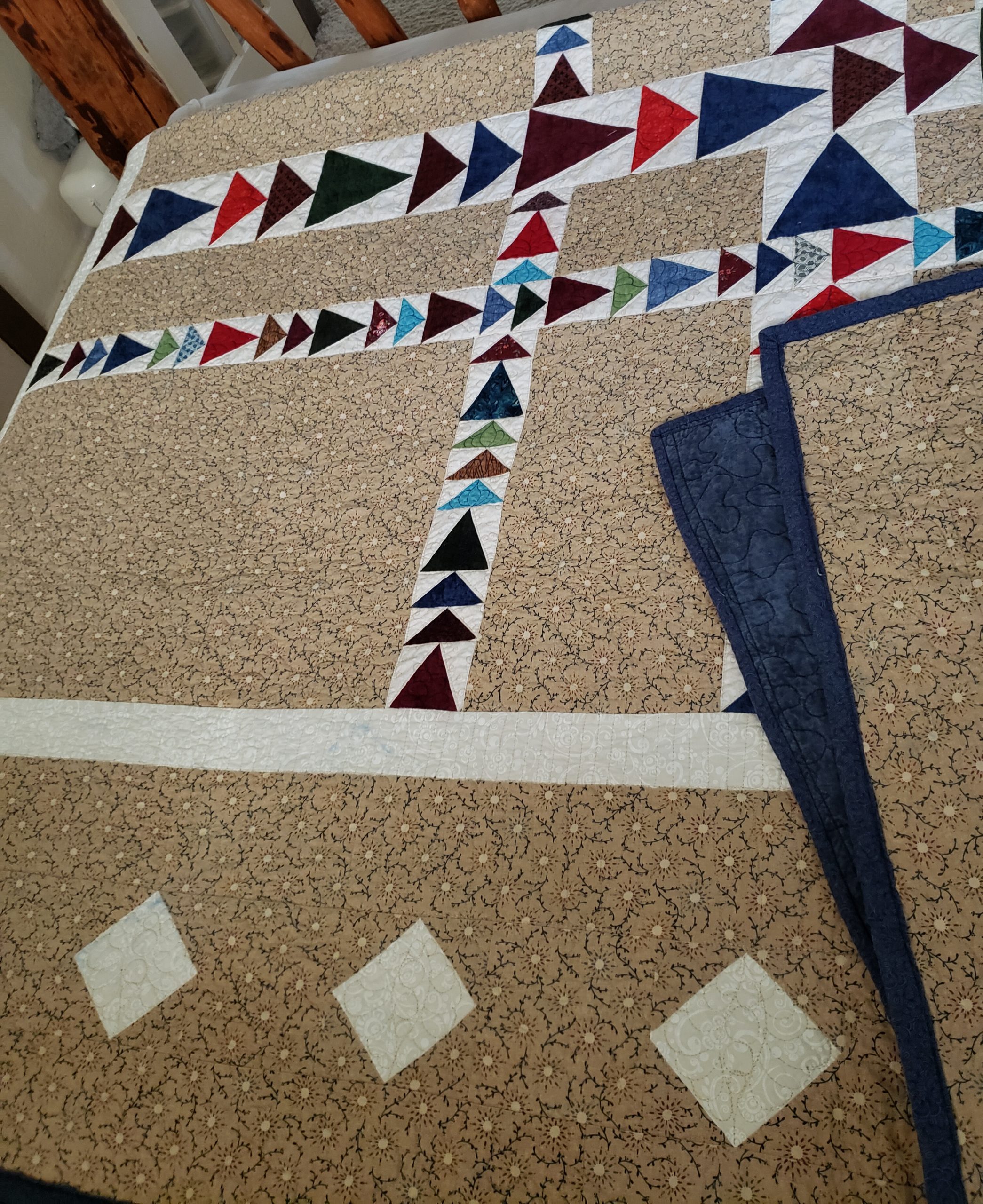 Quilts For Sale/ Quilt for Sale/ Quilt for Sale Handmade Flying Geese Quilt/ Made To Order/ King or Queen
