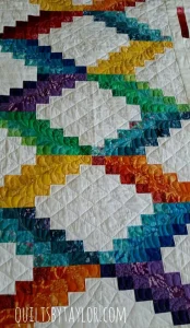 Rainbow color falls quilt/ made to order