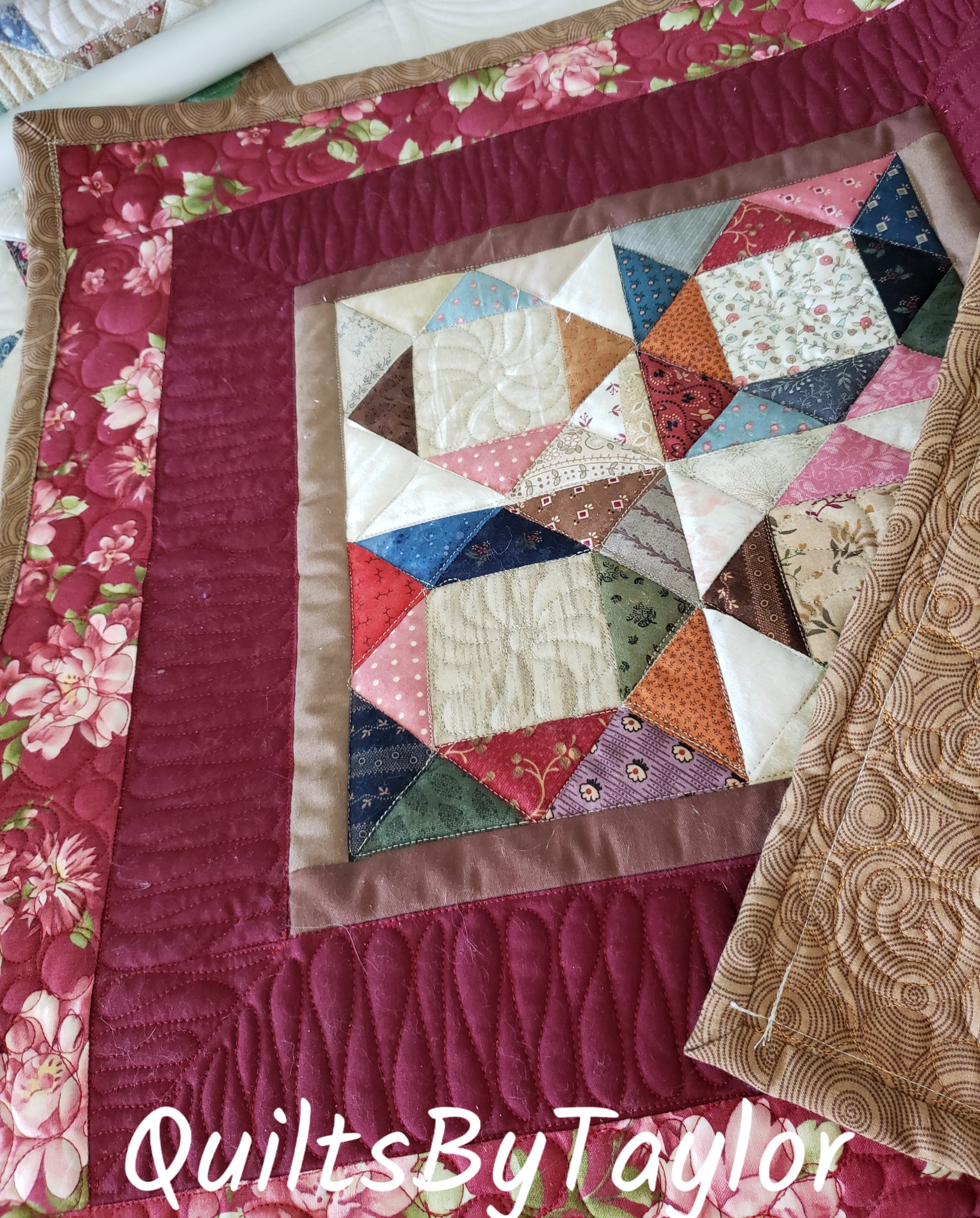 Quilts For Sale/ Quilt for Sale/ Quilt for Sale Handmade handmade quilts/ square in a square table topper/ handmade quilted decor