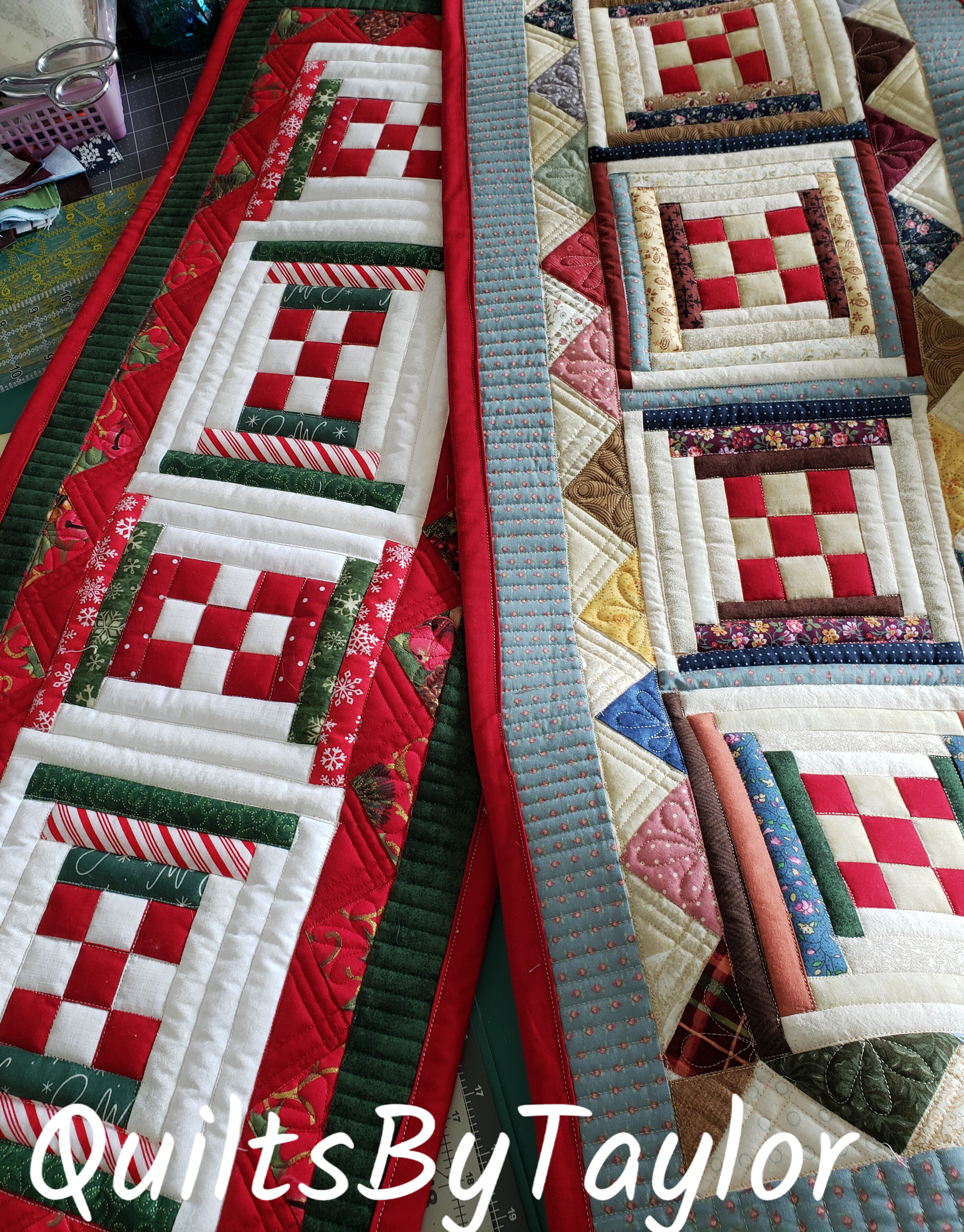 Quilts For Sale/ Quilt for Sale/ Quilt for Sale Handmade quilted table topper patchwork table topper irish chain table topper small quilted centerpiece