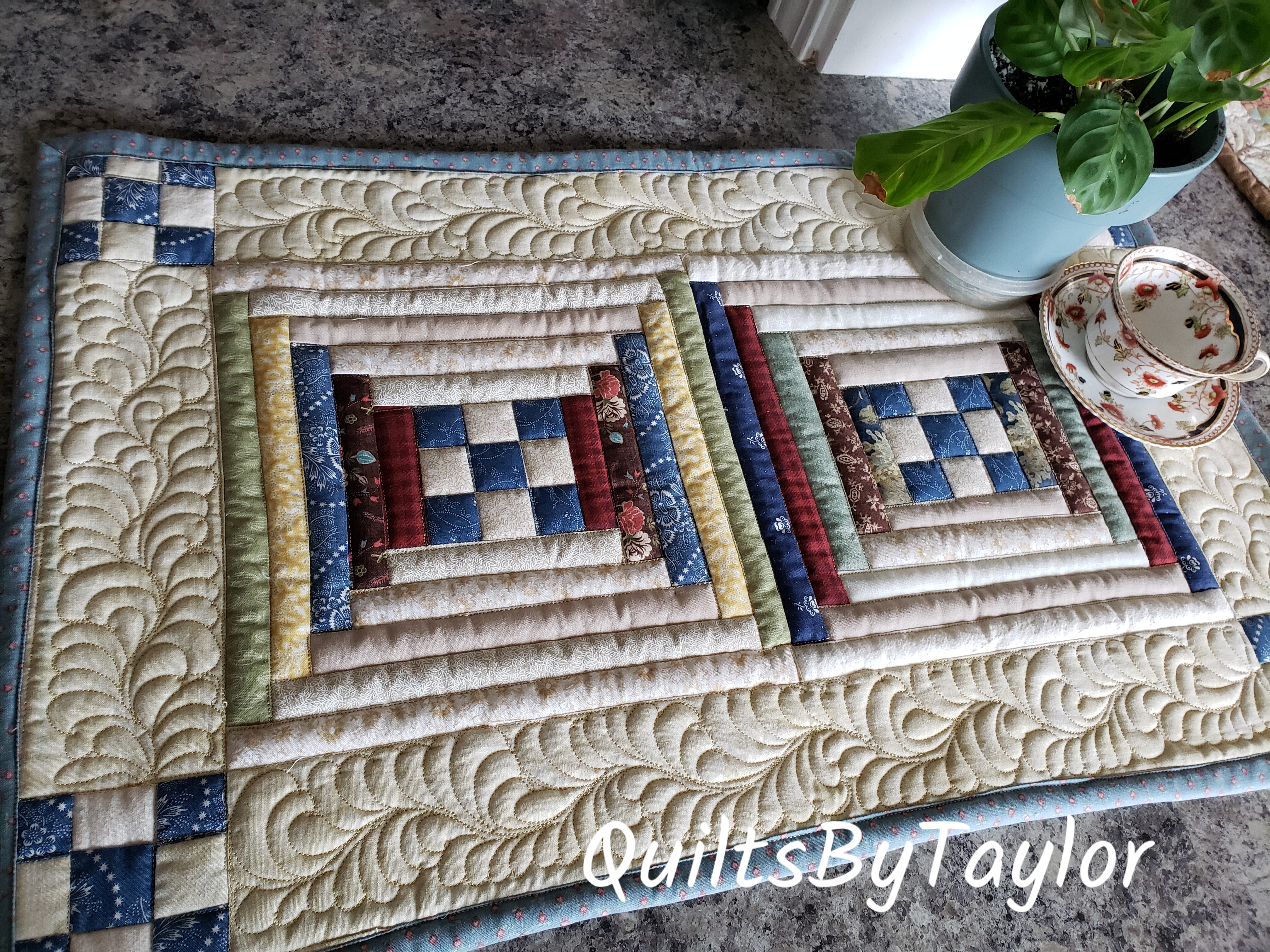 Quilts For Sale/ Quilt for Sale/ Quilt for Sale Handmade quilted table topper patchwork table topper irish chain table topper small quilted centerpiece