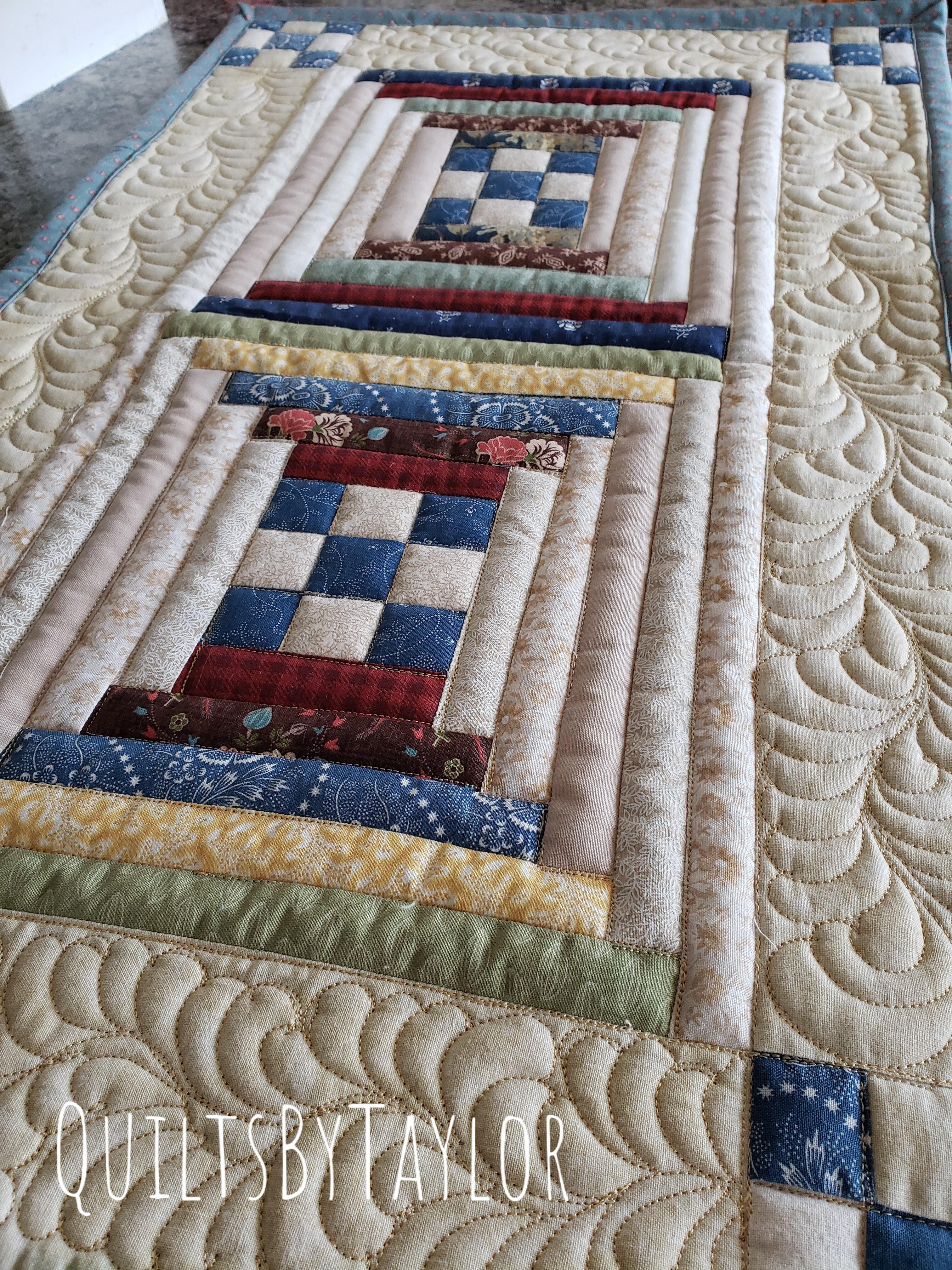 quilted table topper patchwork table topper irish chain table topper small quilted centerpiece