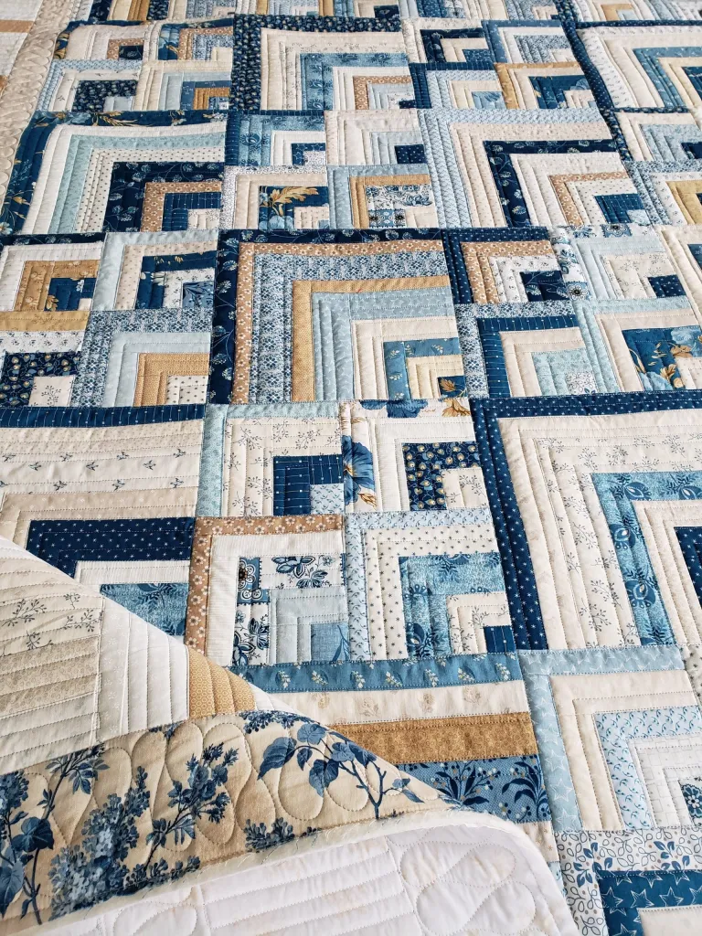 Beautiful Log Cabin Quilt/ On Point/ cusom made quilt/ made to order/ king size quilts/ on point Log cabin quilt