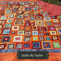 orange color crush quilt/ made to order quilt/ quilts by taylor