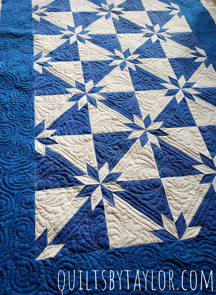 Hunters Star Quilt/ Made To Order/ Blue and white classic colorway
