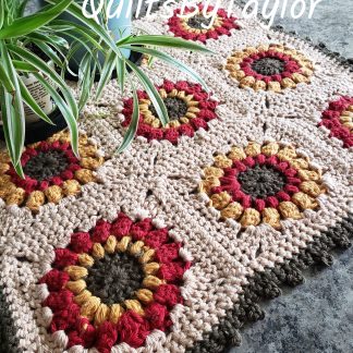 sunburst Granny Squares/ Sunflower version/ Cotton Crochet/ Heirloom Cotton