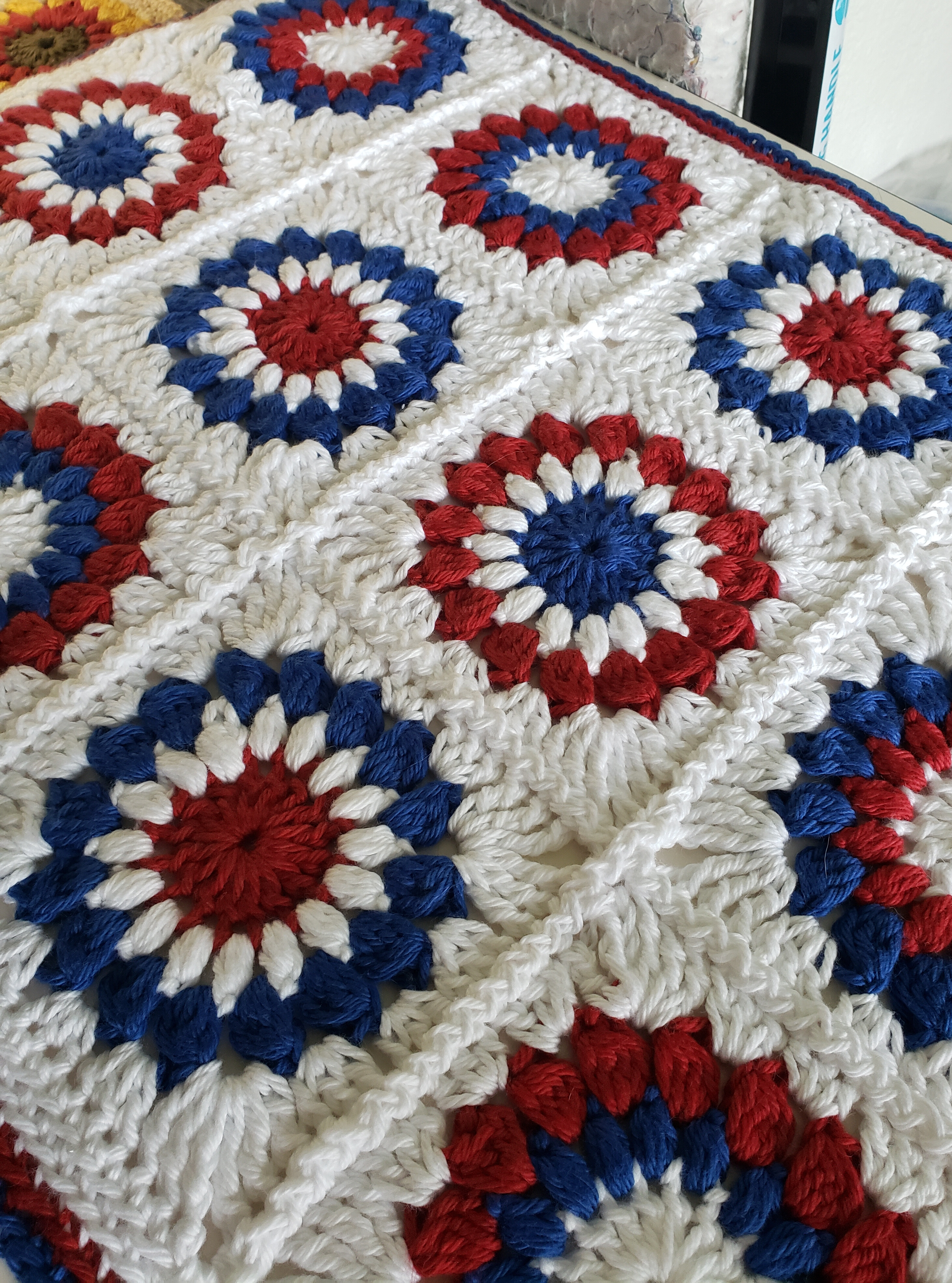 Quilts For Sale/ Quilt for Sale/ Quilt for Sale Handmade Cotton Crochet/ Patriotic Cotton Throw/ handmade home decor