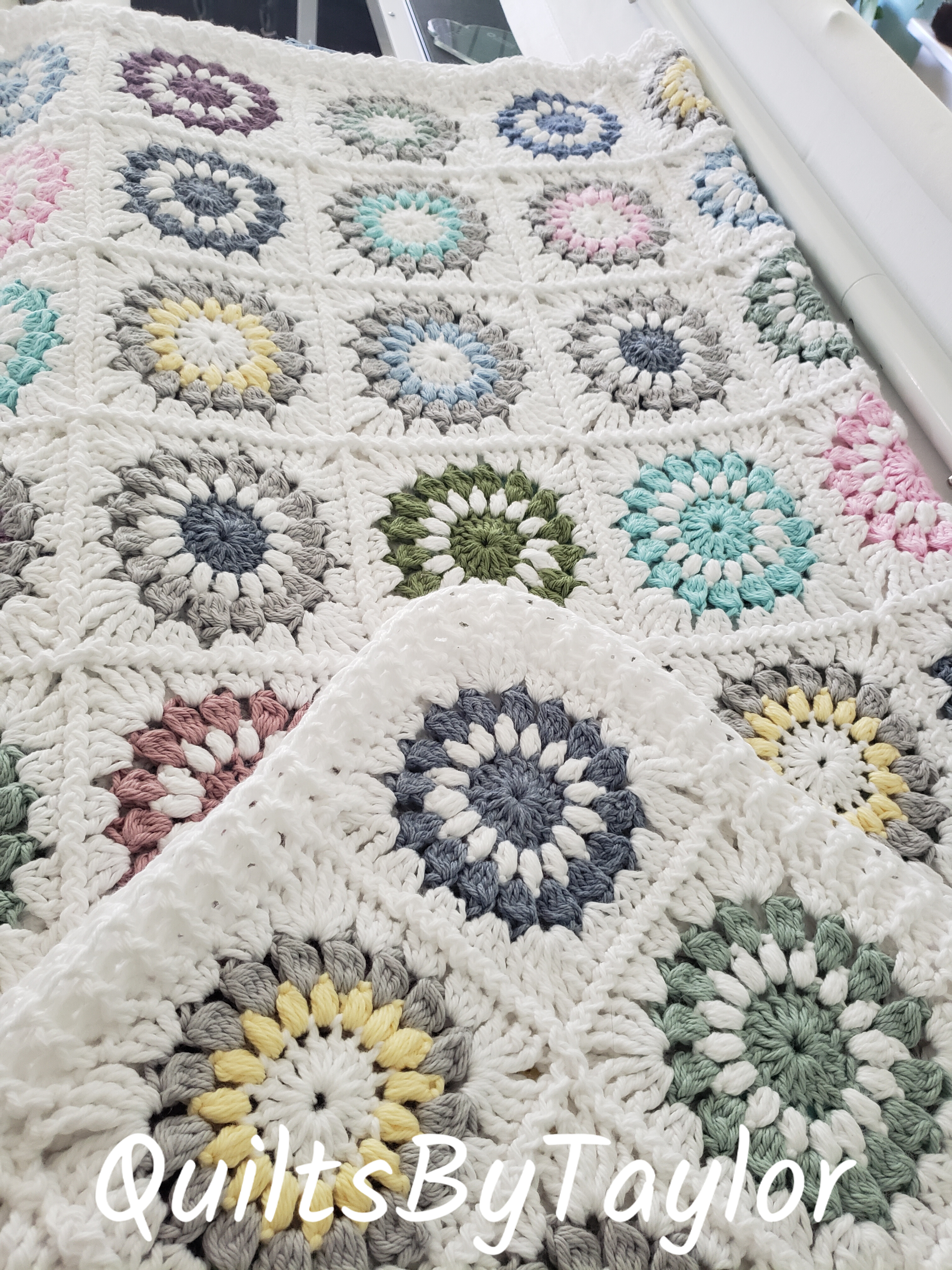 Cotton Crochet Blanket cotton home decor/ Farm House Accents/ Cotton Crochet Throw/ handmade cotton quilts