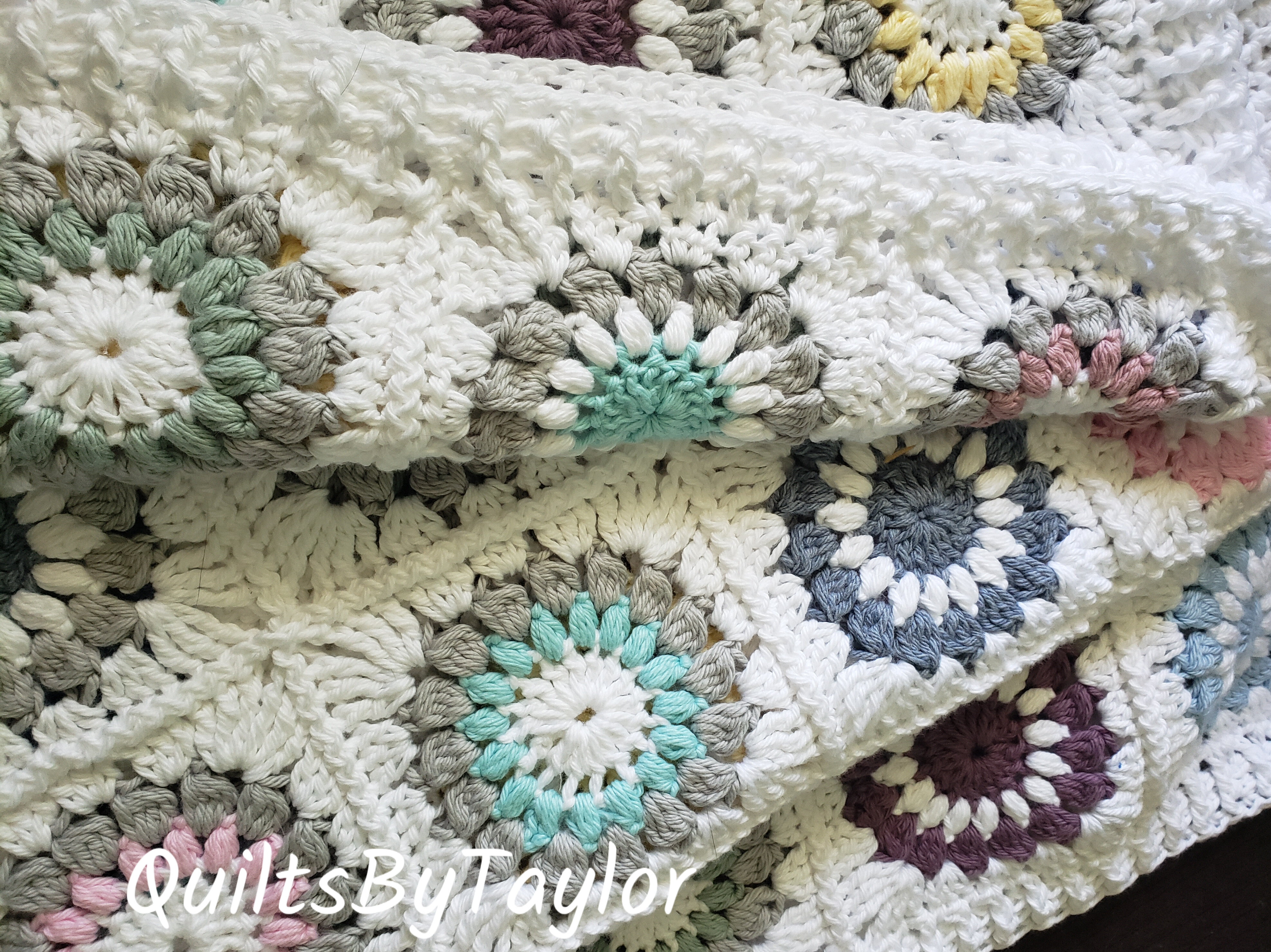 Cotton Crochet Blanket Cotton Crochet/ Ready To Ship / 44 X 52