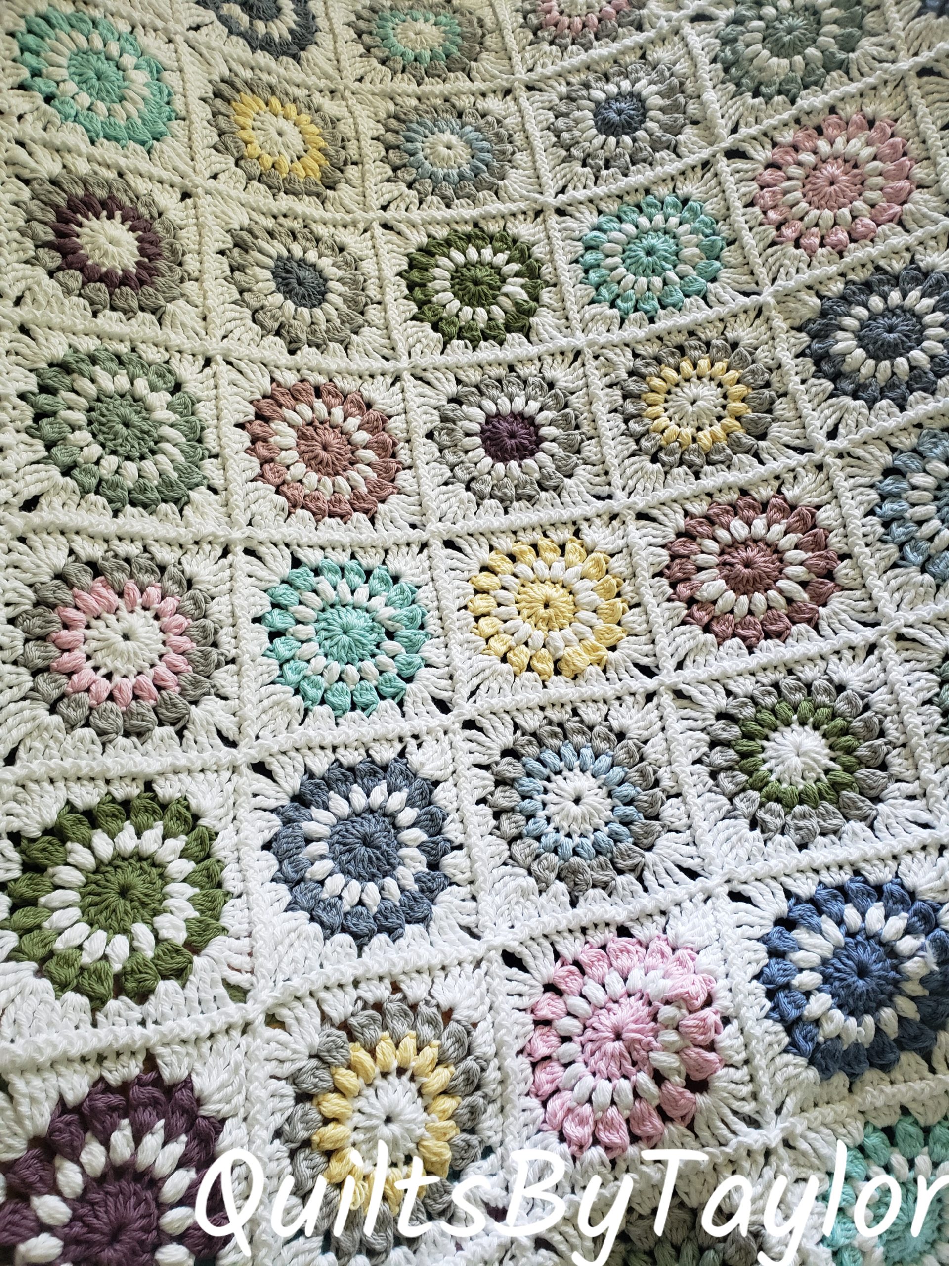 Quilts For Sale/ Quilt for Sale/ Quilt for Sale Handmade handmade cotton crochet blanket/ cottage style crochet blanket granny square cotton blanket