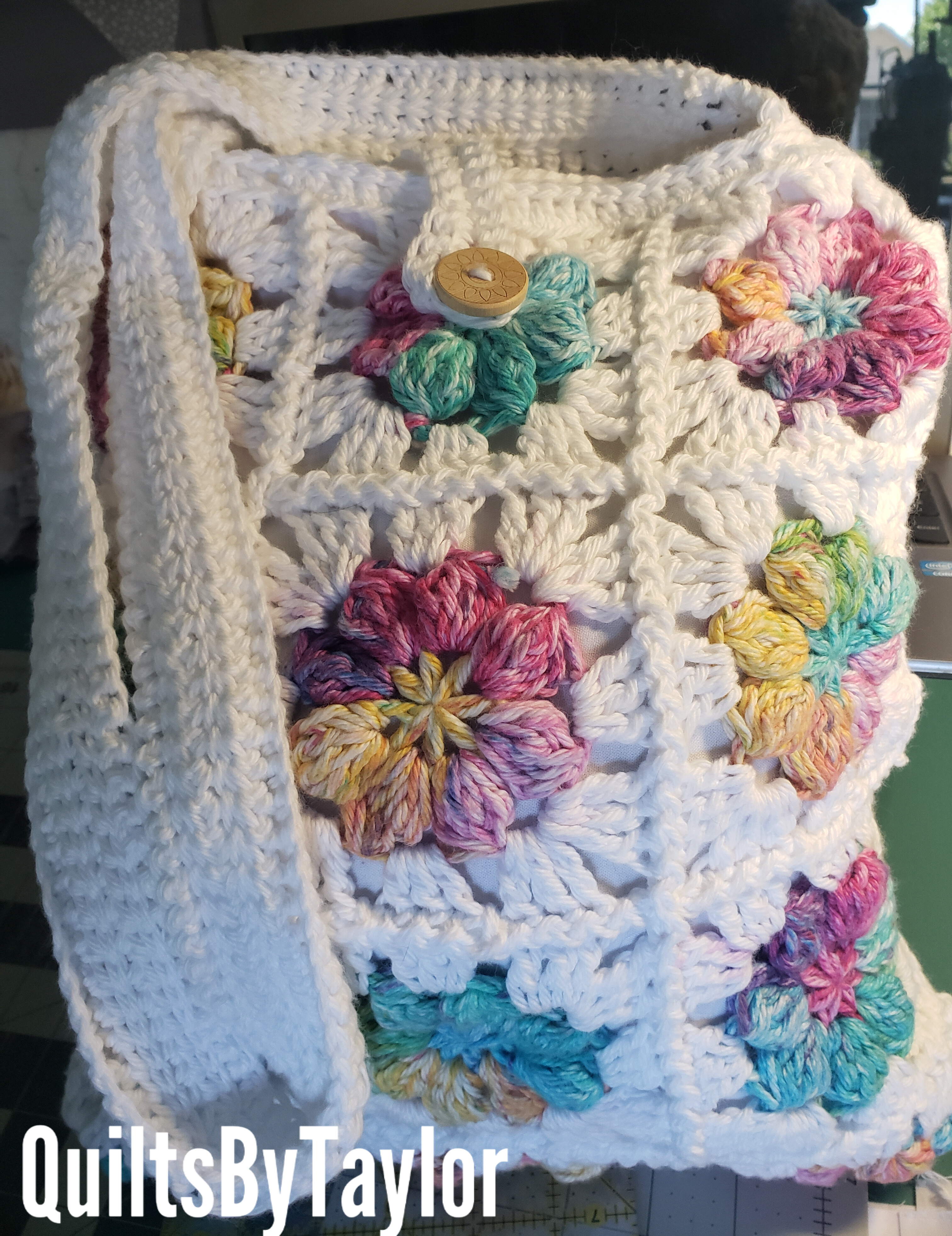 Handmade Cotton Crochet Handbag Handmade Cotton Crochet Handbag Crochet Purse Crochet Crossbody Bag Cotton Crochet Bag Handmade Crochet Tote Lined Crochet Handbag