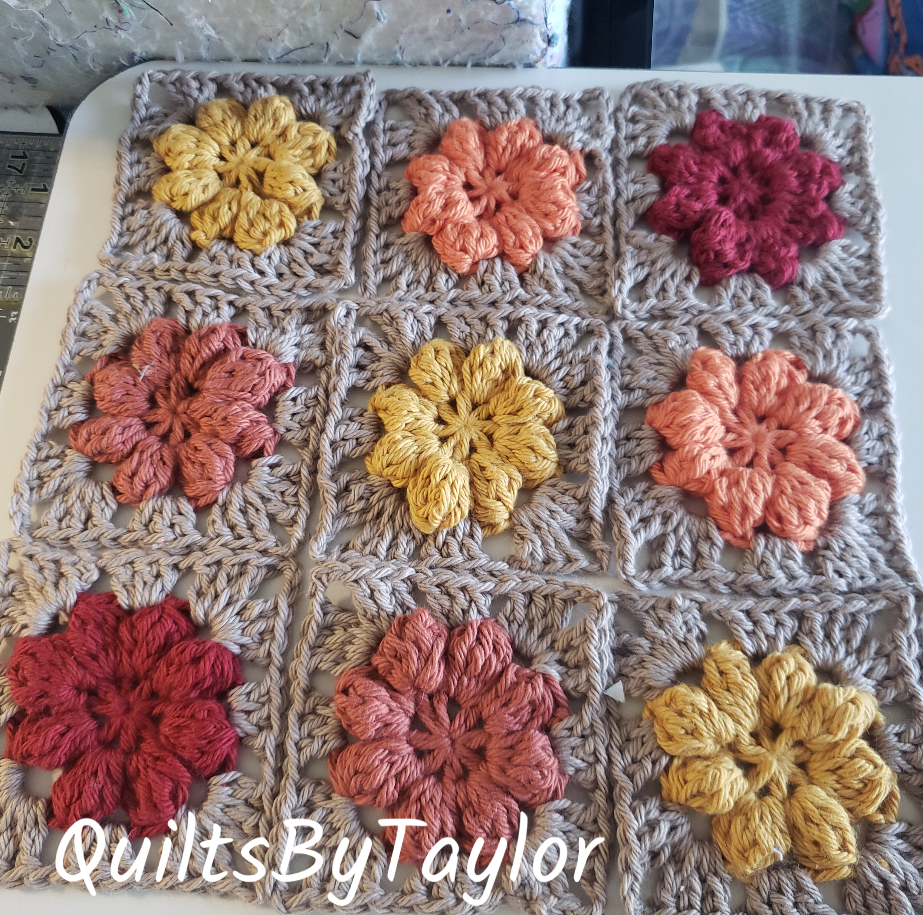 cotton crochet/ fall color bag in progress/ made to order cotton handbags