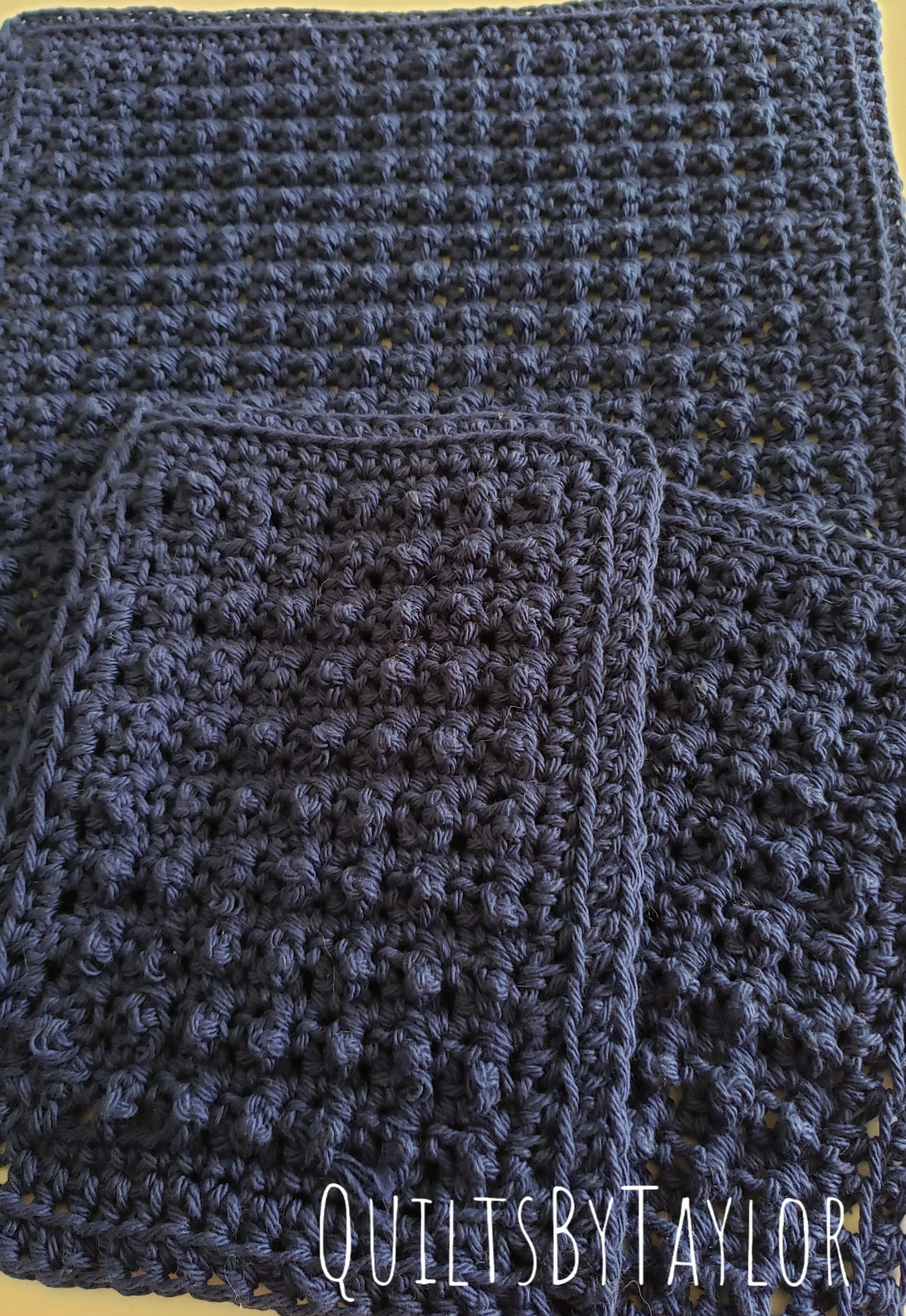 Quilts For Sale/ Quilt for Sale/ Quilt for Sale Handmade Dark Blue Cotton Hand Towels/ Cotton Crochet/ Handmade kitchen towels