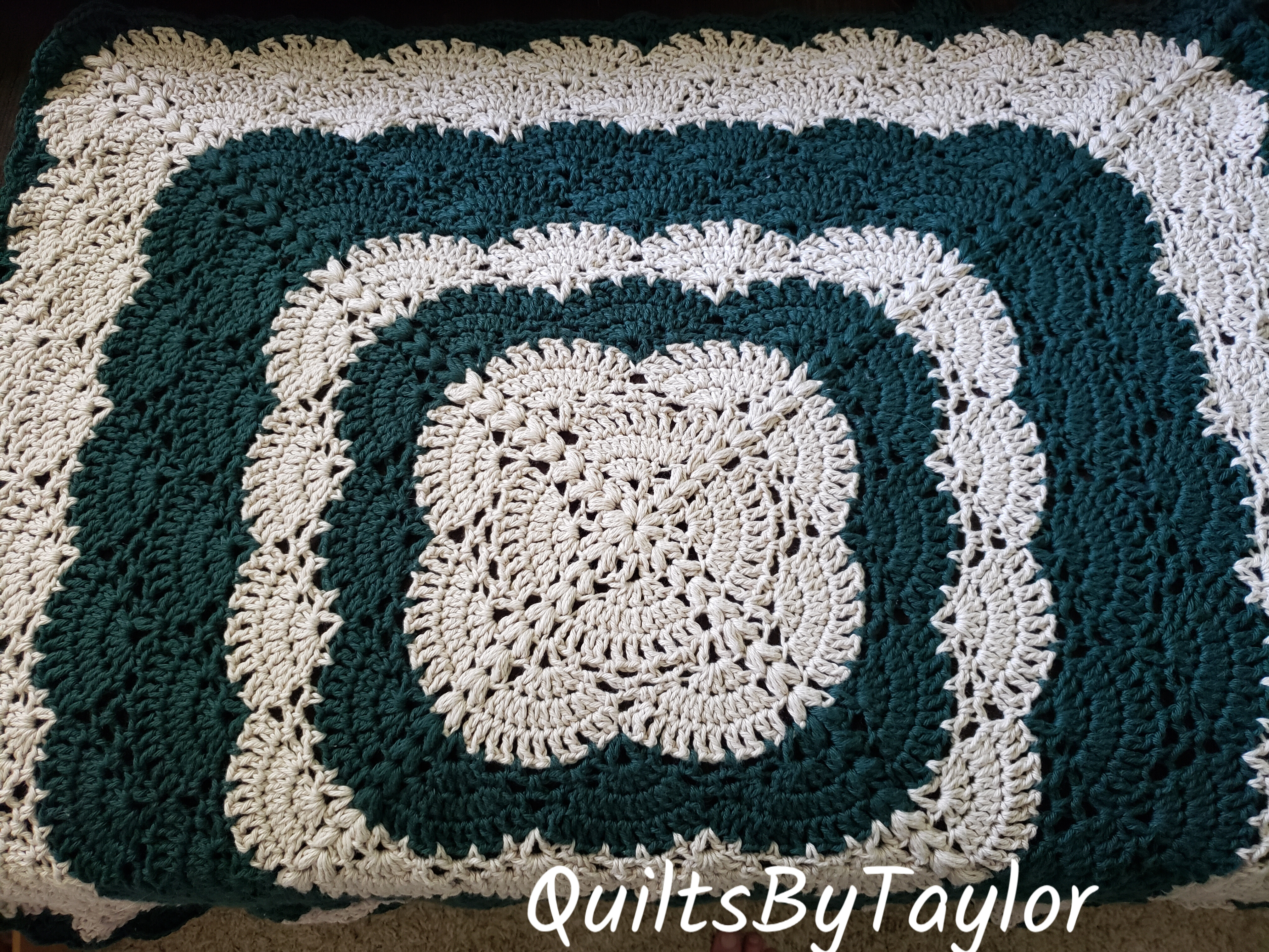 Cotton Crochet/ Bella Flora Blanket/ Custom Made Cotton Blankets