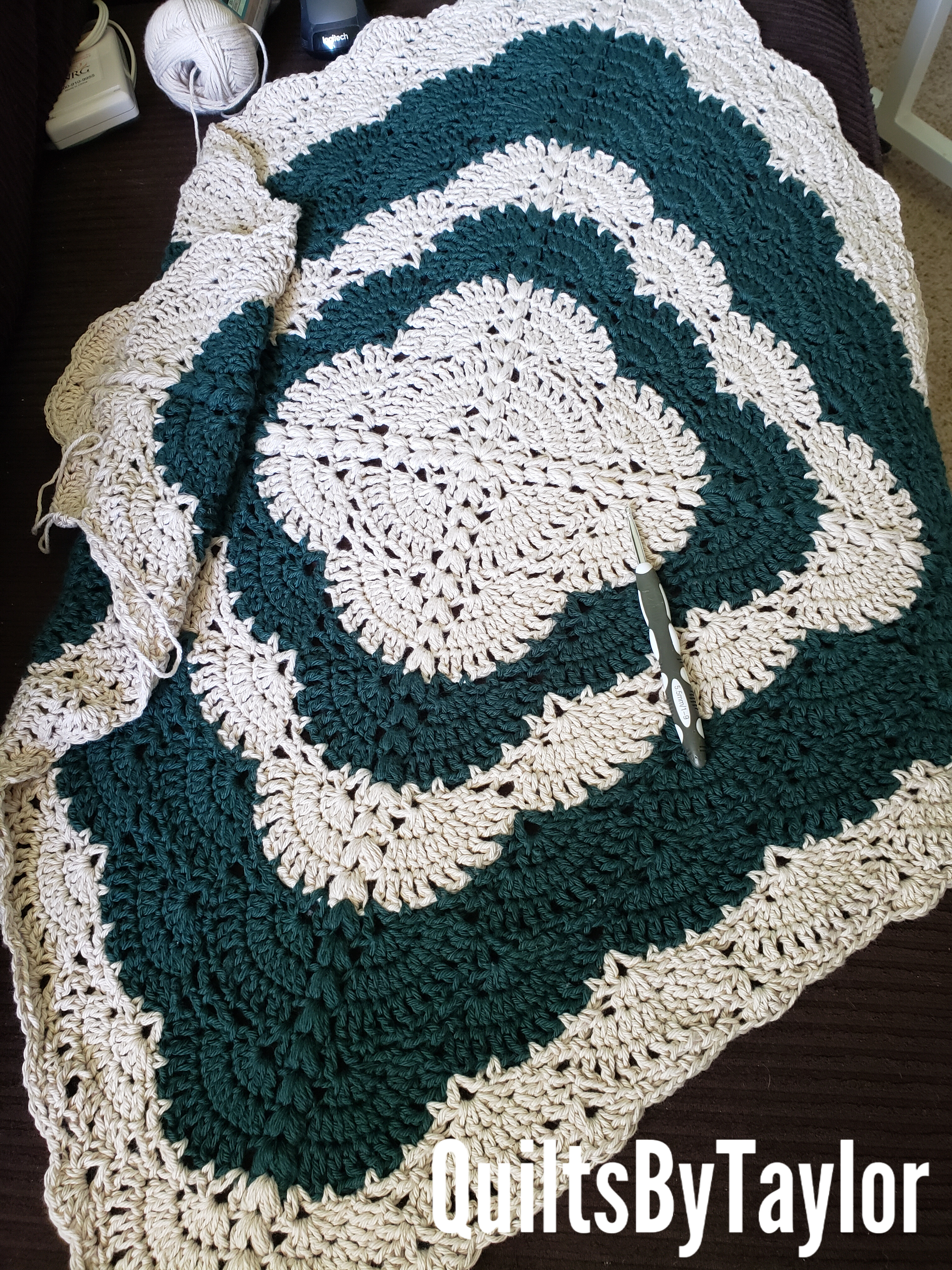 Quilts For Sale/ Quilt for Sale/ Quilt for Sale Handmade Cotton Crochet/ Bella Flora Blanket/ Custom Made Cotton Blankets