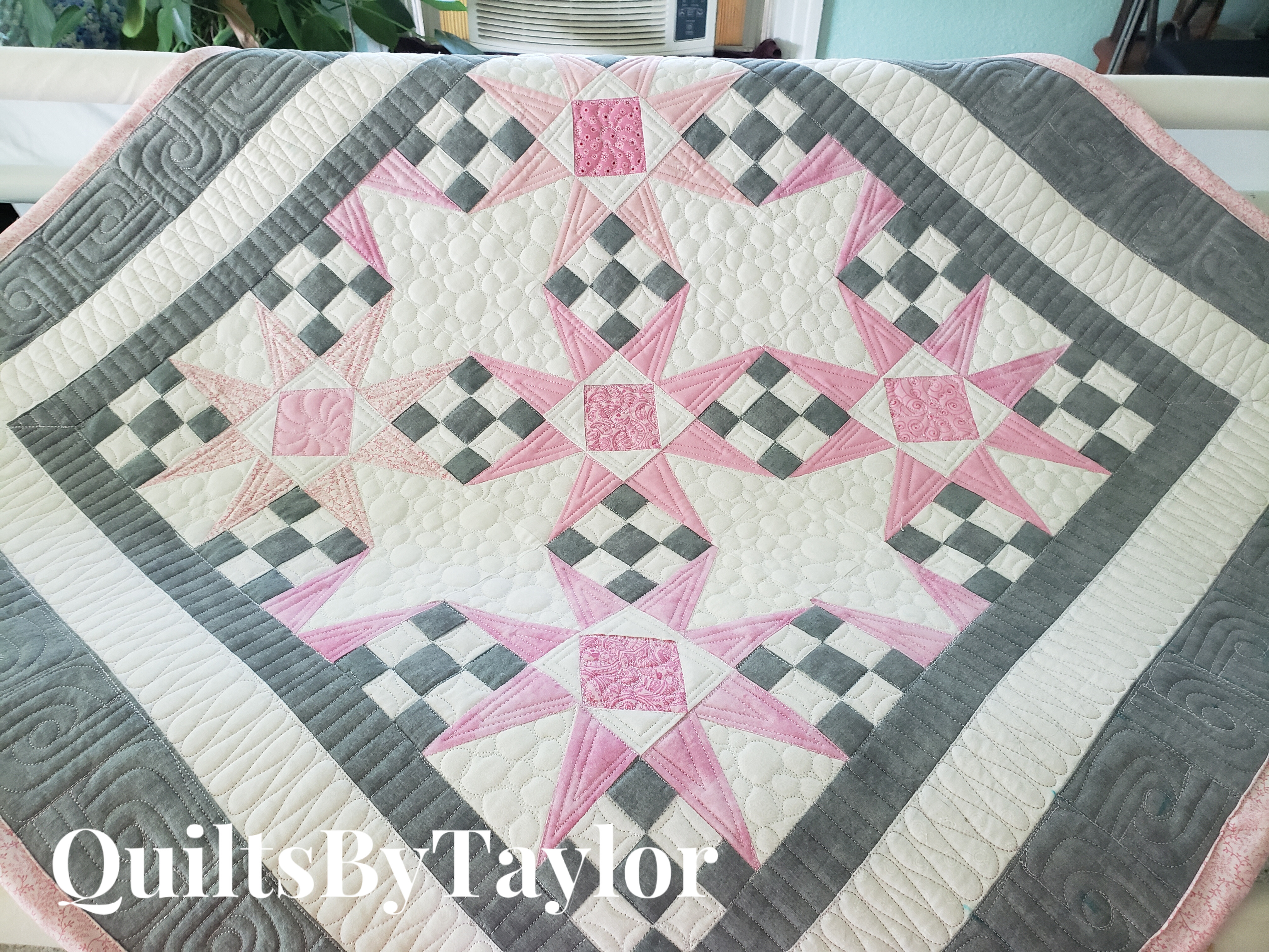 behind the seams/ double charmed wall hanging/  made to order quilts/ handmade byt Quilts By Taylor