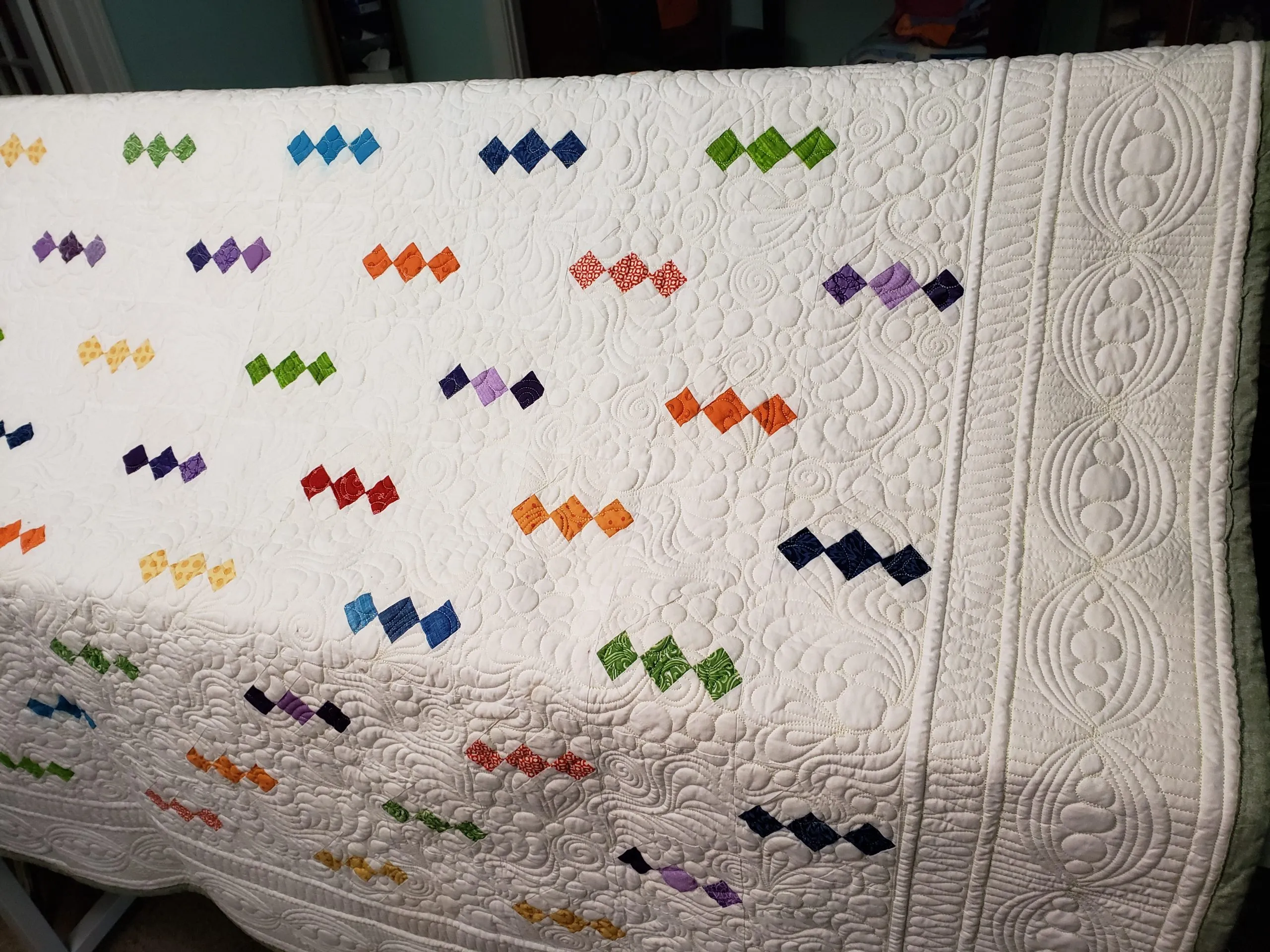 Quilts For Sale/ Quilt for Sale/ Quilt for Sale Handmade Beautiful Color Chips Quilt/ Quilt For Sale/ 80 X 98/ Finished Quilt/ Ready To Ship - Image 4