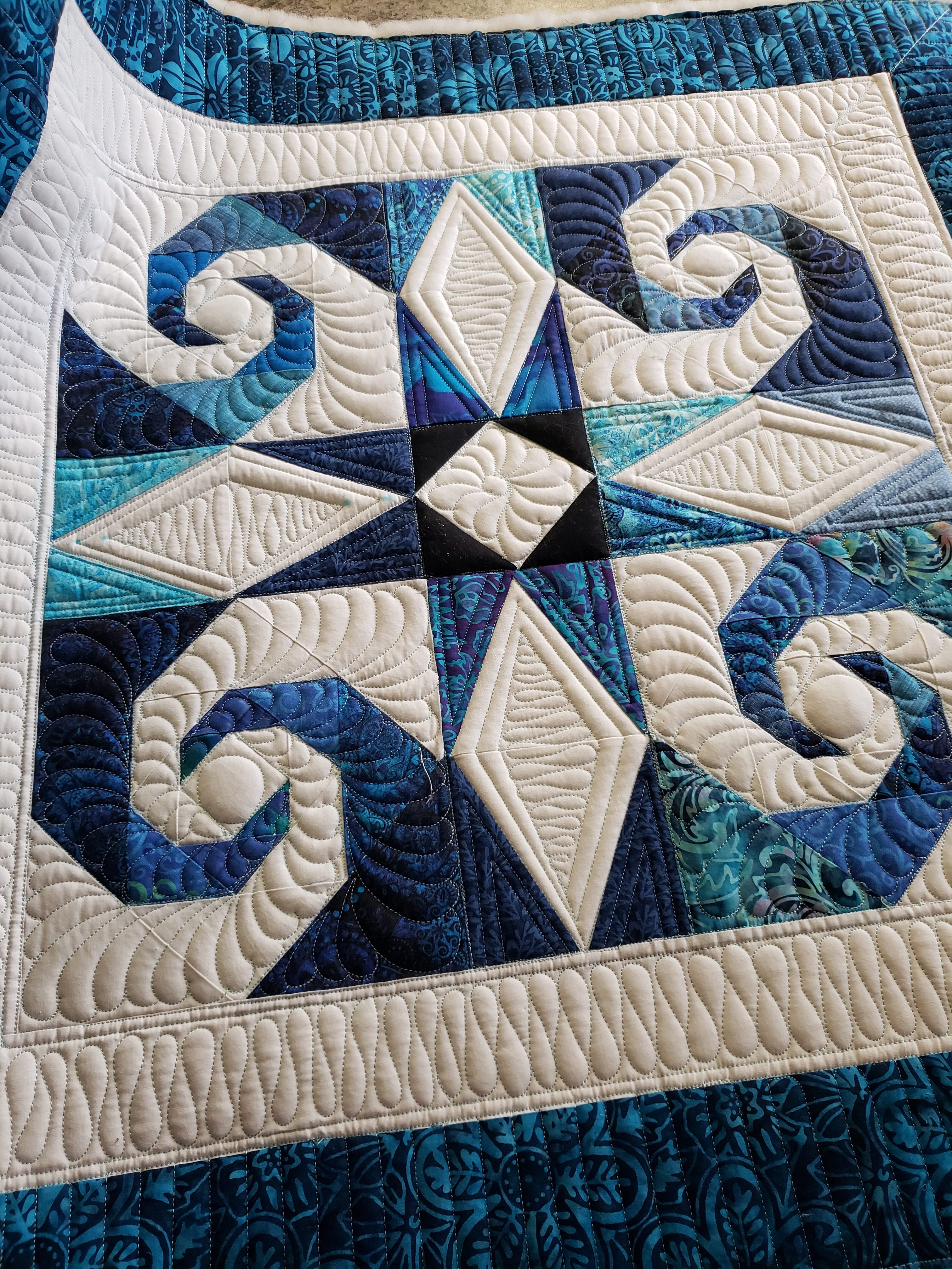 Whimsical Storm At Sea / Blue