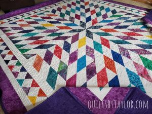 Radiant Star Quilt/ Made to order RADIANT STAR QUILT/ Radiant Star custom quilt displayed on a bed
